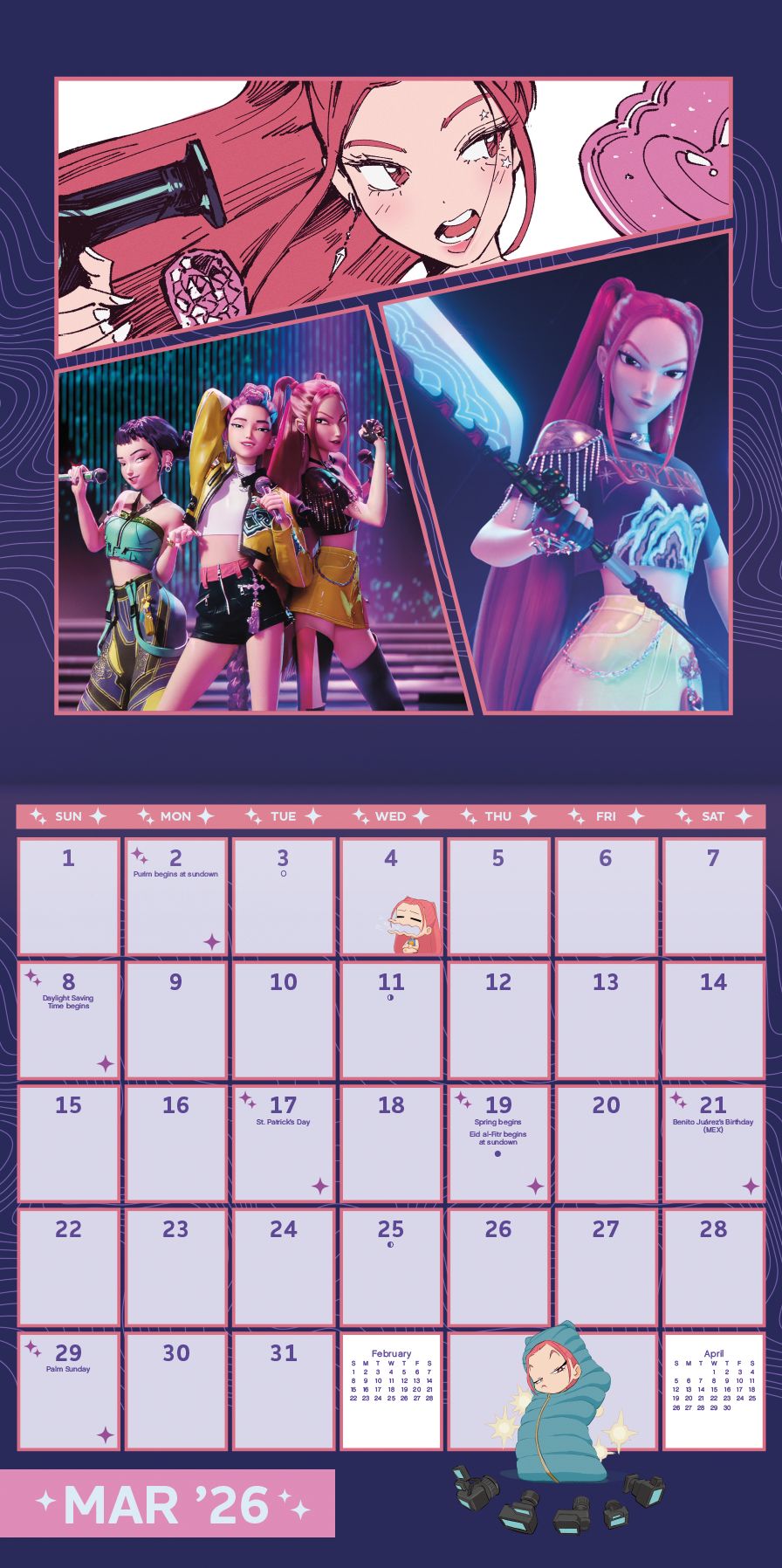 2026 Kpop Demon Hunters Wall Calendar