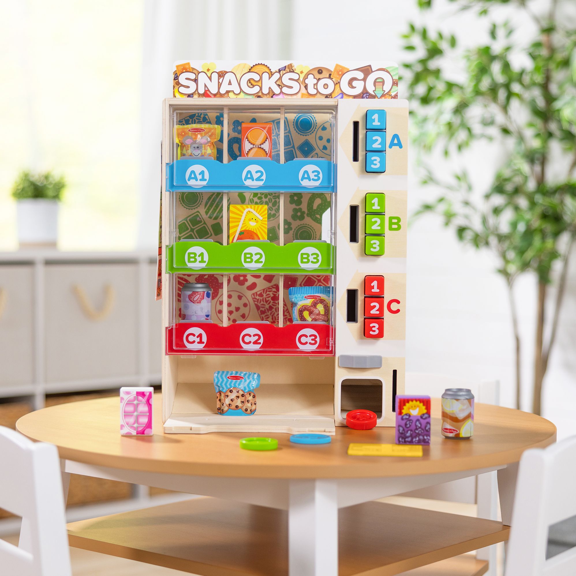 Melissa & Doug Sort, Stock, Select Wooden Vending Machine Play Set, Wooden Toy Play Food For Boys and For Girls 3+