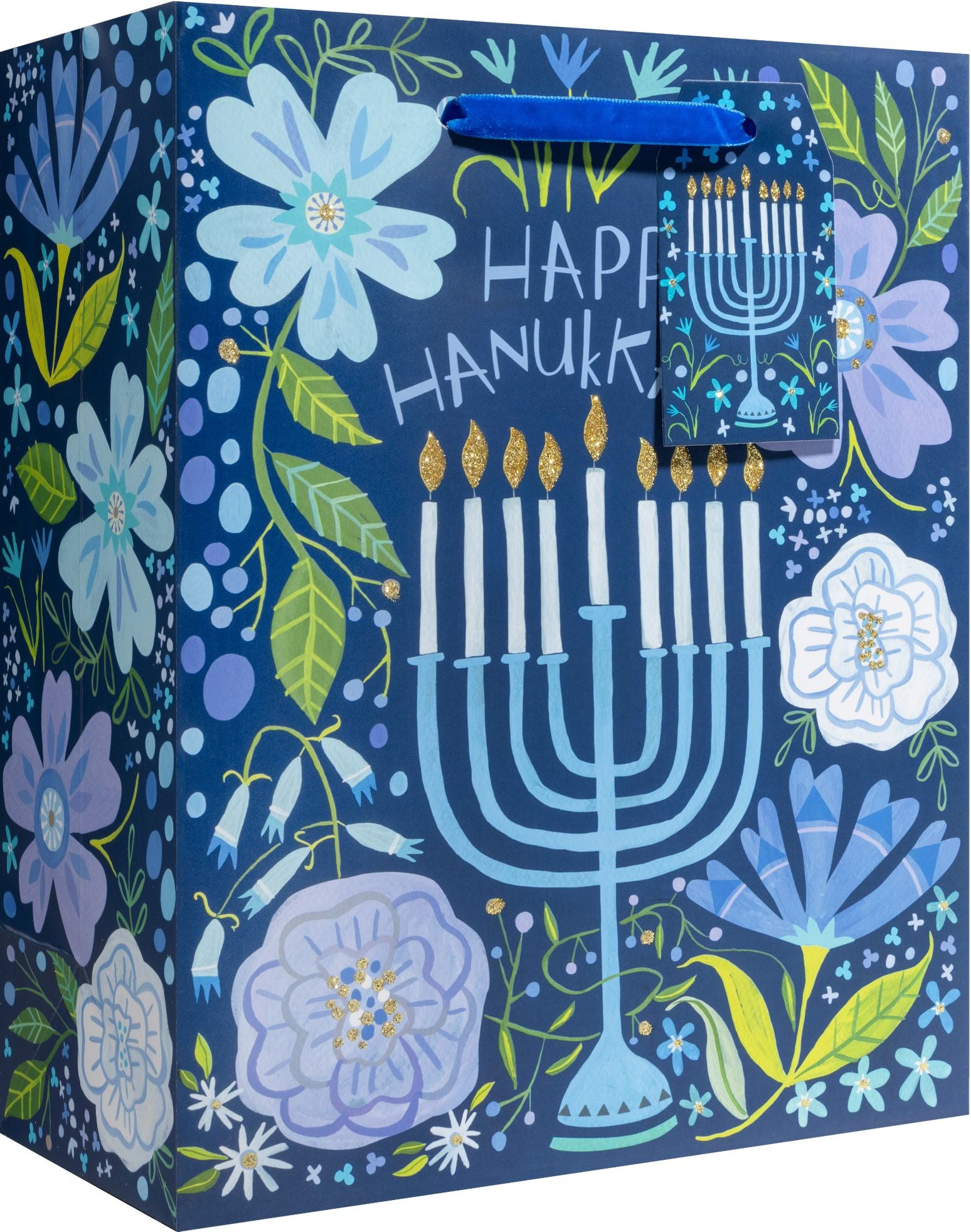 Floral Menorah Medium Gift Bag