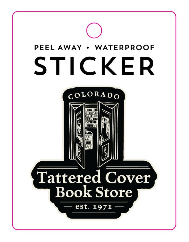 TC Sticker Black Tattered Door Logo