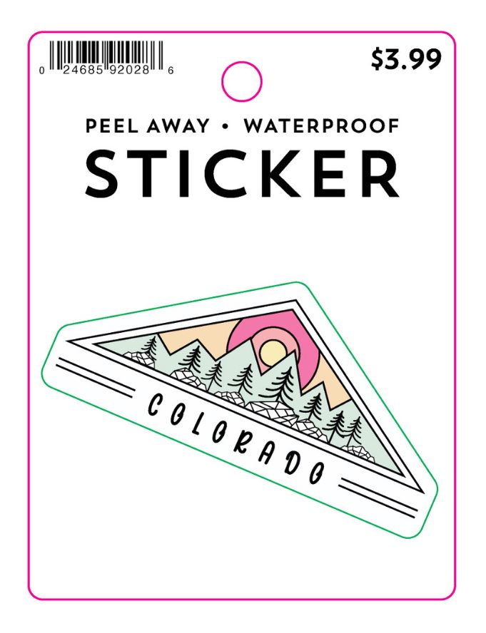 Colorado Mountain and Tree Sticker