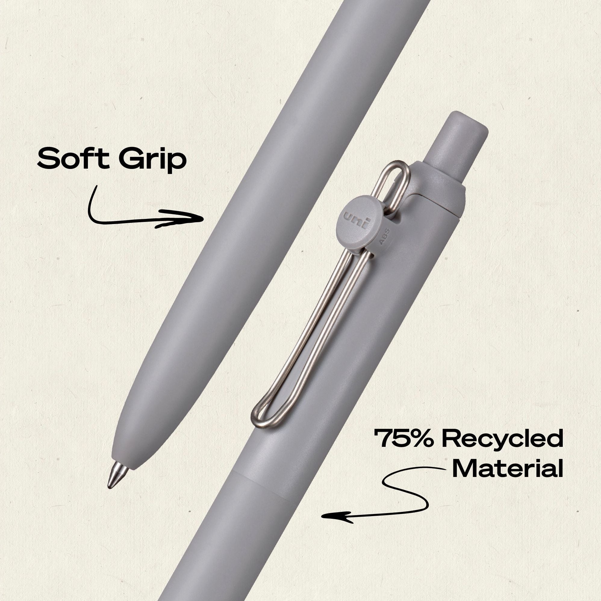 uniball? Zento Liquid Gel RT, Medium Point 0.7mm, Zen Barrel, Black Ink, 4pc