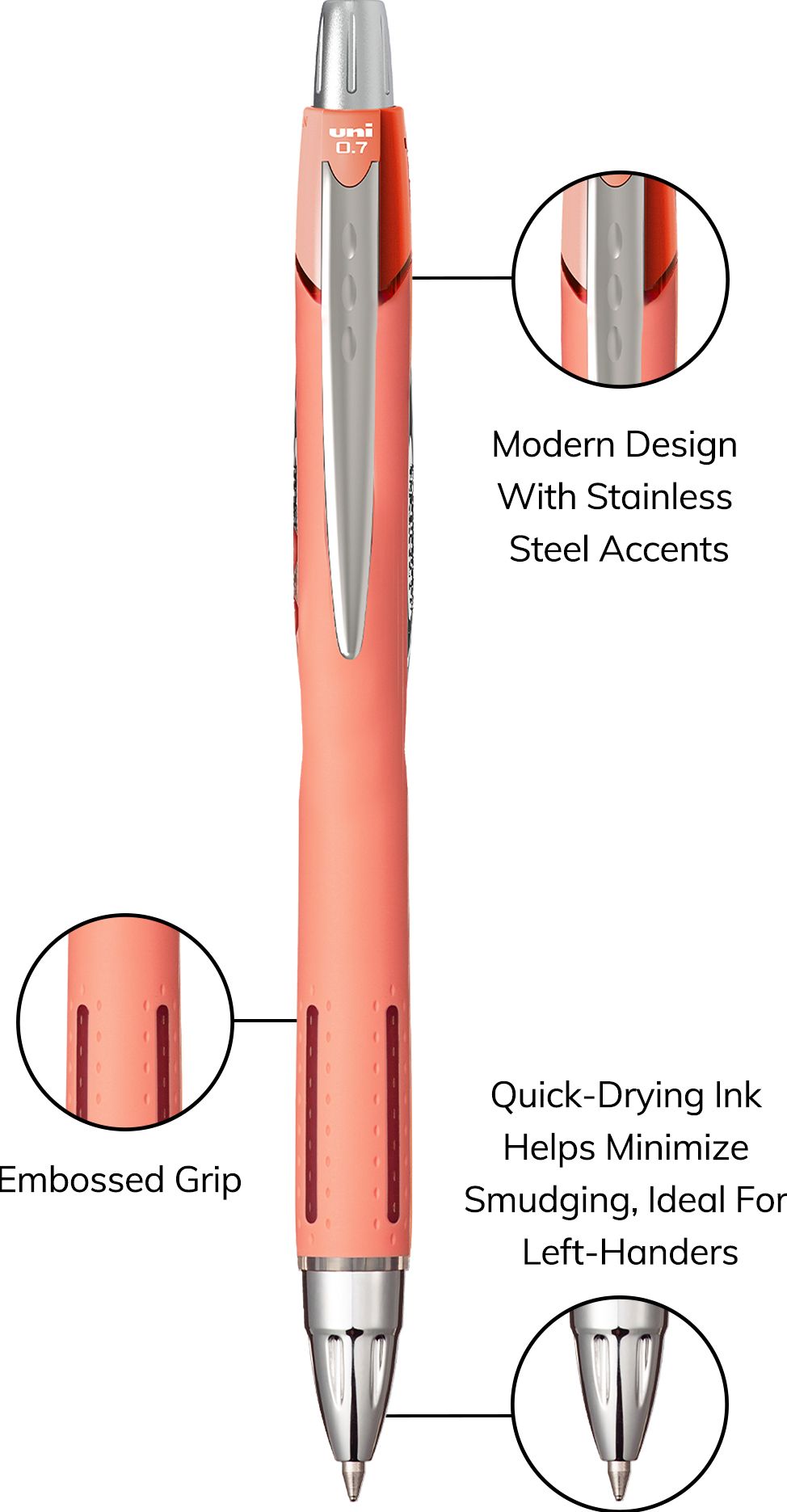 uniball? Jetstream RT Ballpoint Fine, Black Ink, 4-pack Warm Colors
