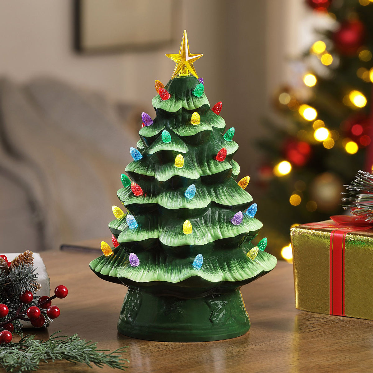 Nostalgic Ceramic Christmas Tree Light 12"