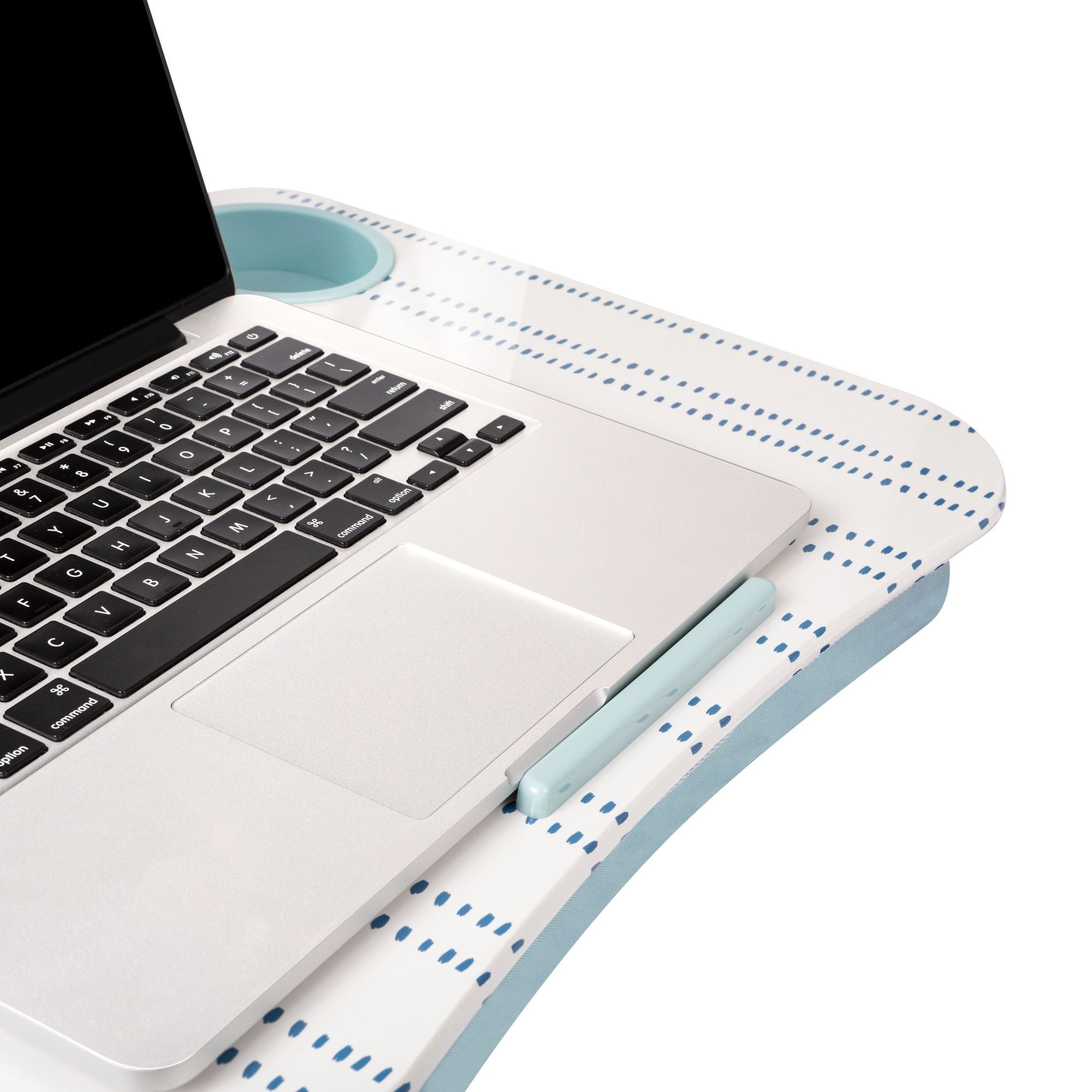 Cup Holder Lap Desk Blue Dashes