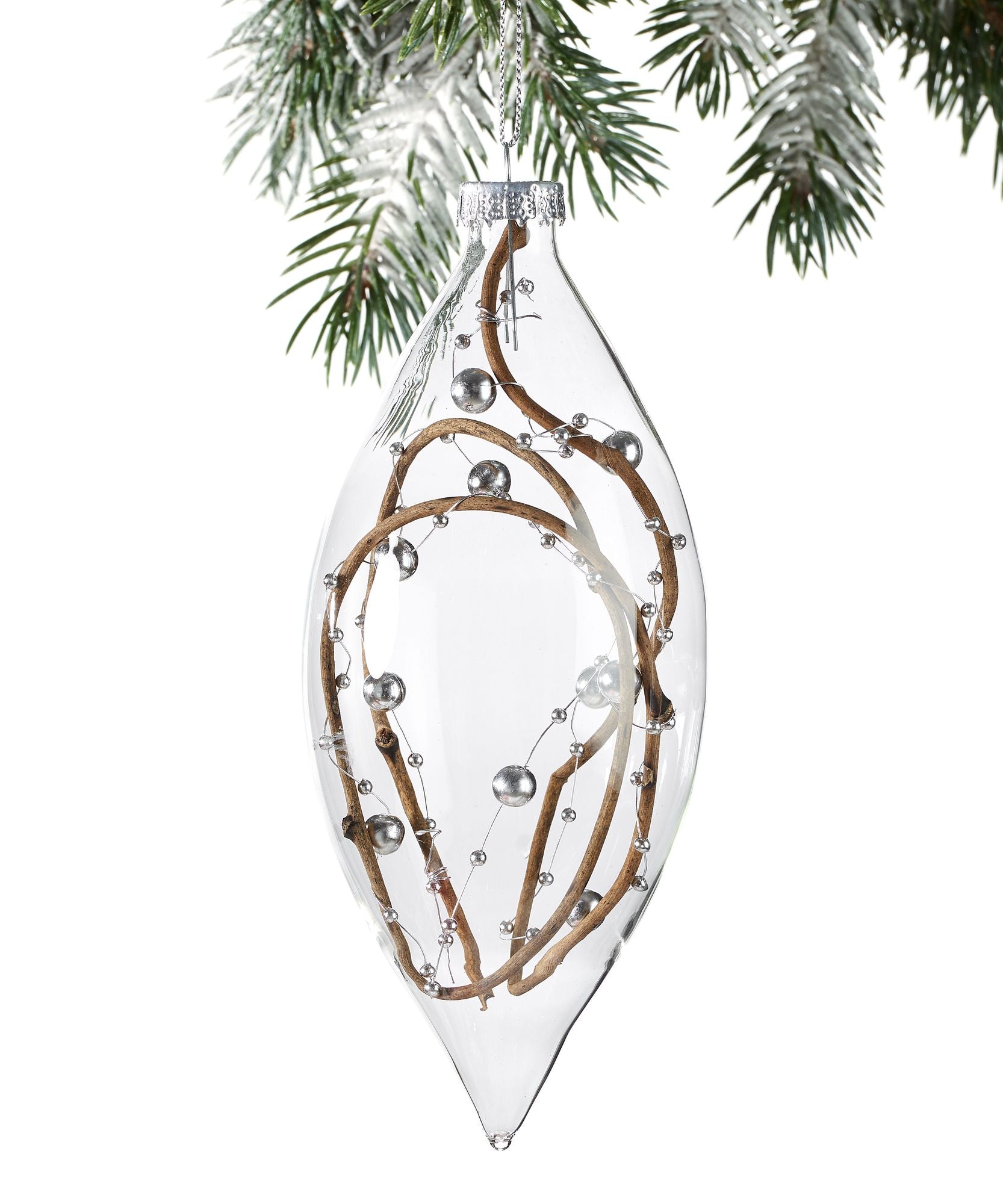 Glass Christmas Tree Ornament Clear Glass Finial