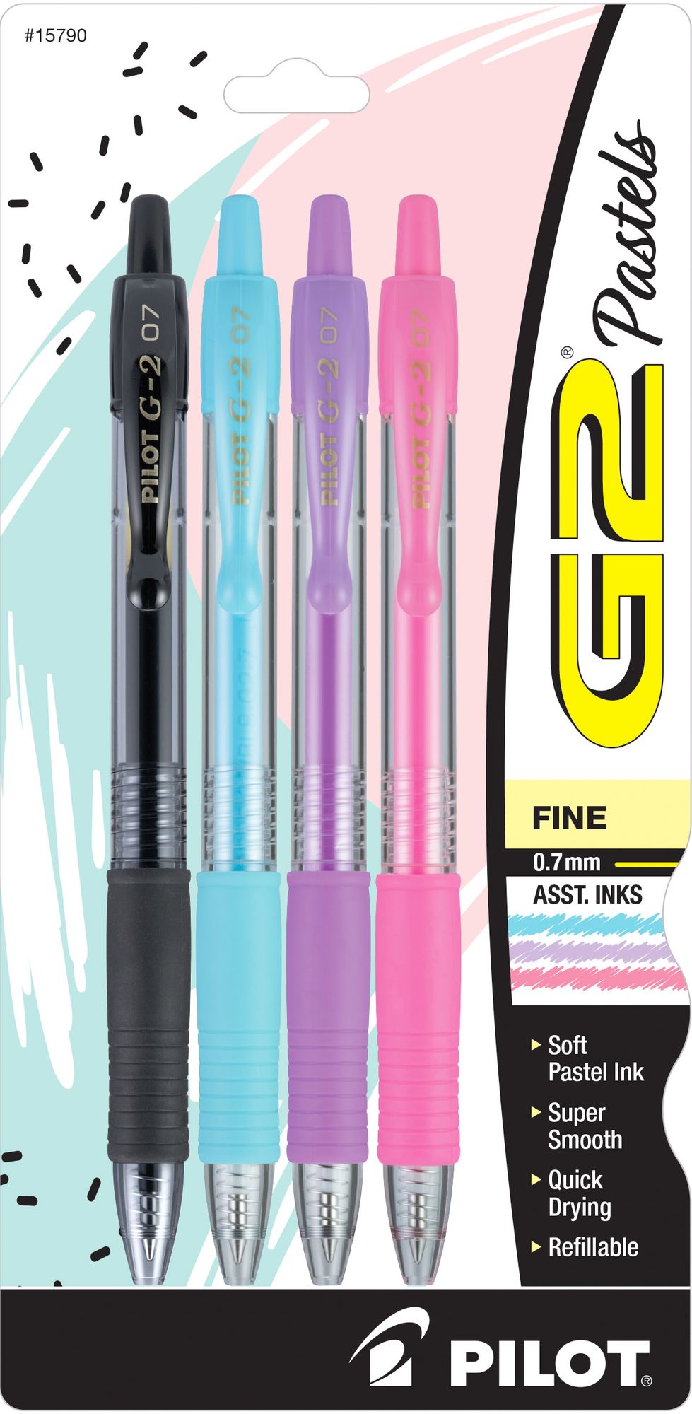 G2 Pastel 4pk BLK/BLU/PPL/PNK