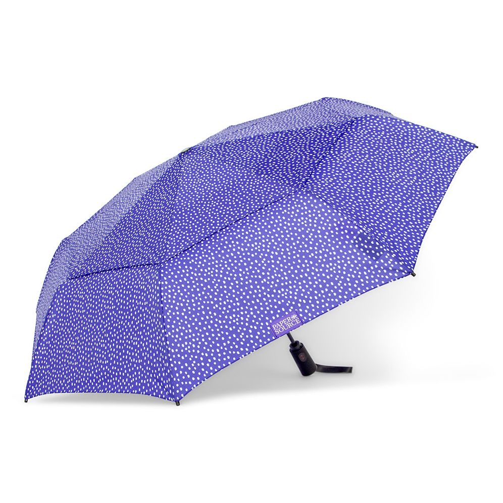 Blue Vanilla Bean Dot ShedRain Vortex Auto Open and Close Vented Umbrella