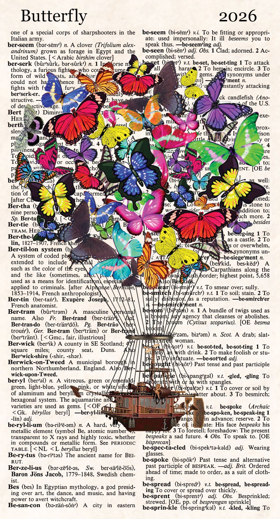 2025-2026 Mini Skinny Planner Butterfly Balloon