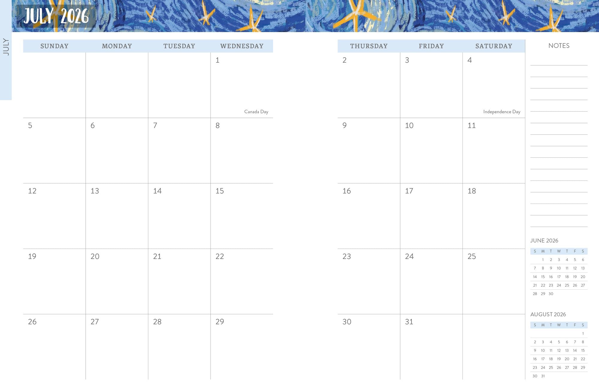 2025-2026 Chunky Planner Starry Night Sleep