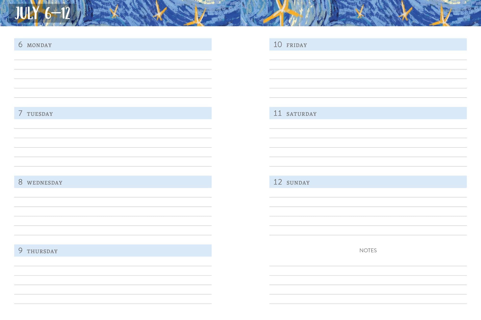 2025-2026 Chunky Planner Starry Night Sleep