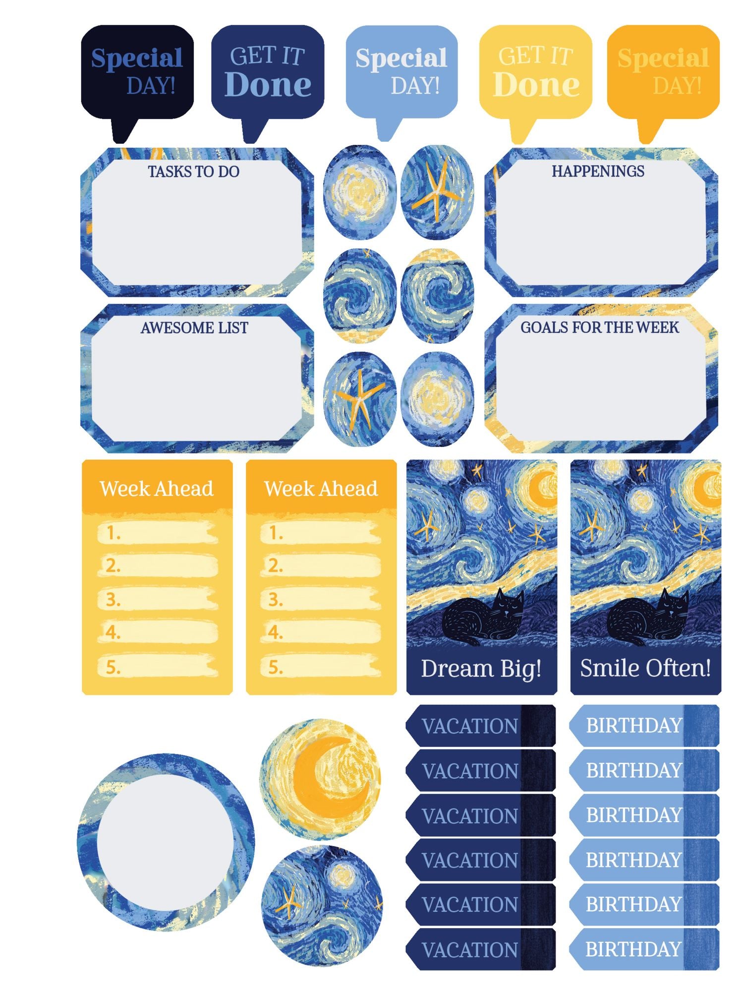 2025-2026 Chunky Planner Starry Night Sleep