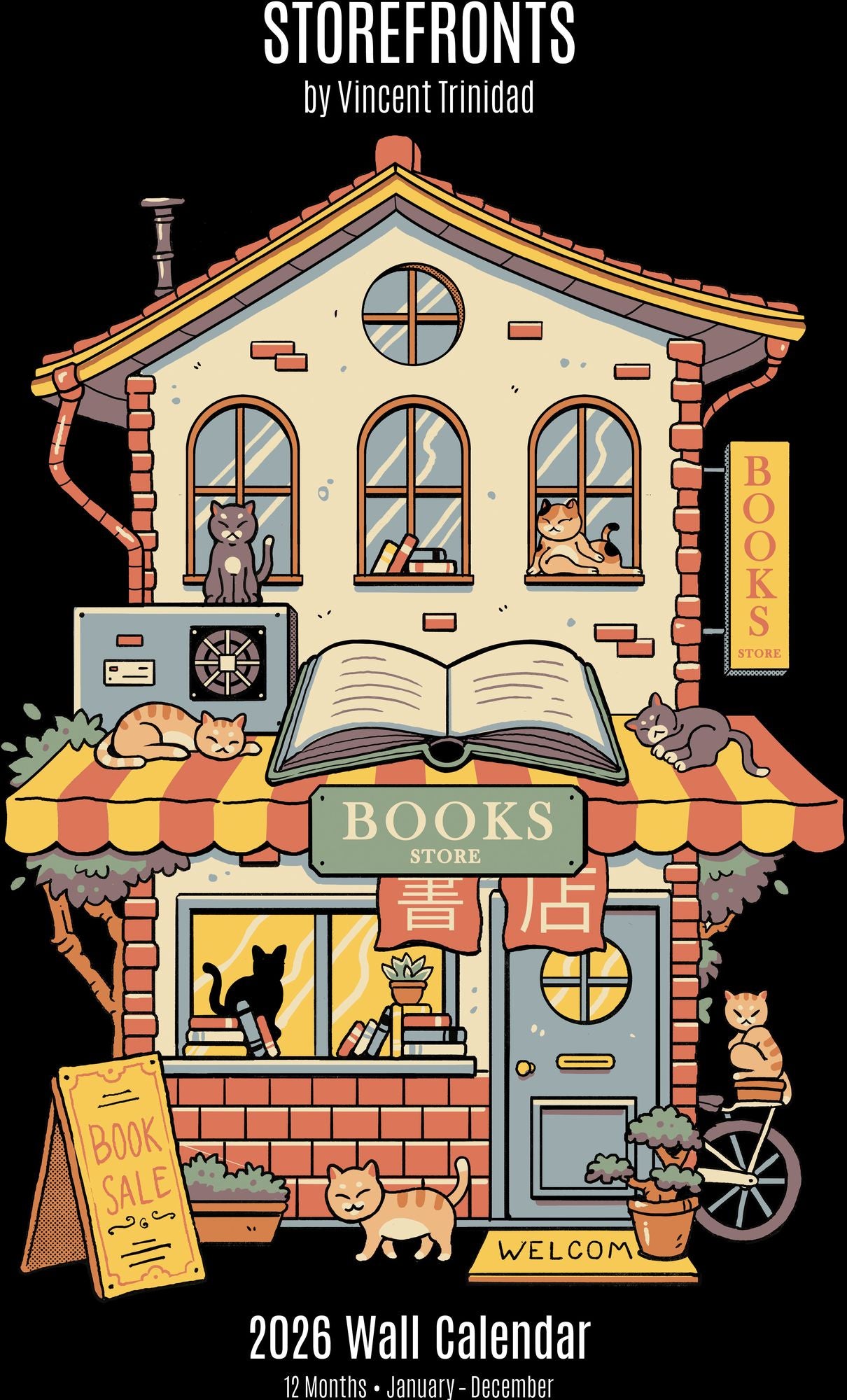 2026 VINCENT TRINIDAD STOREFRONTS OVERSIZED WALL CALENDAR - Exclusive