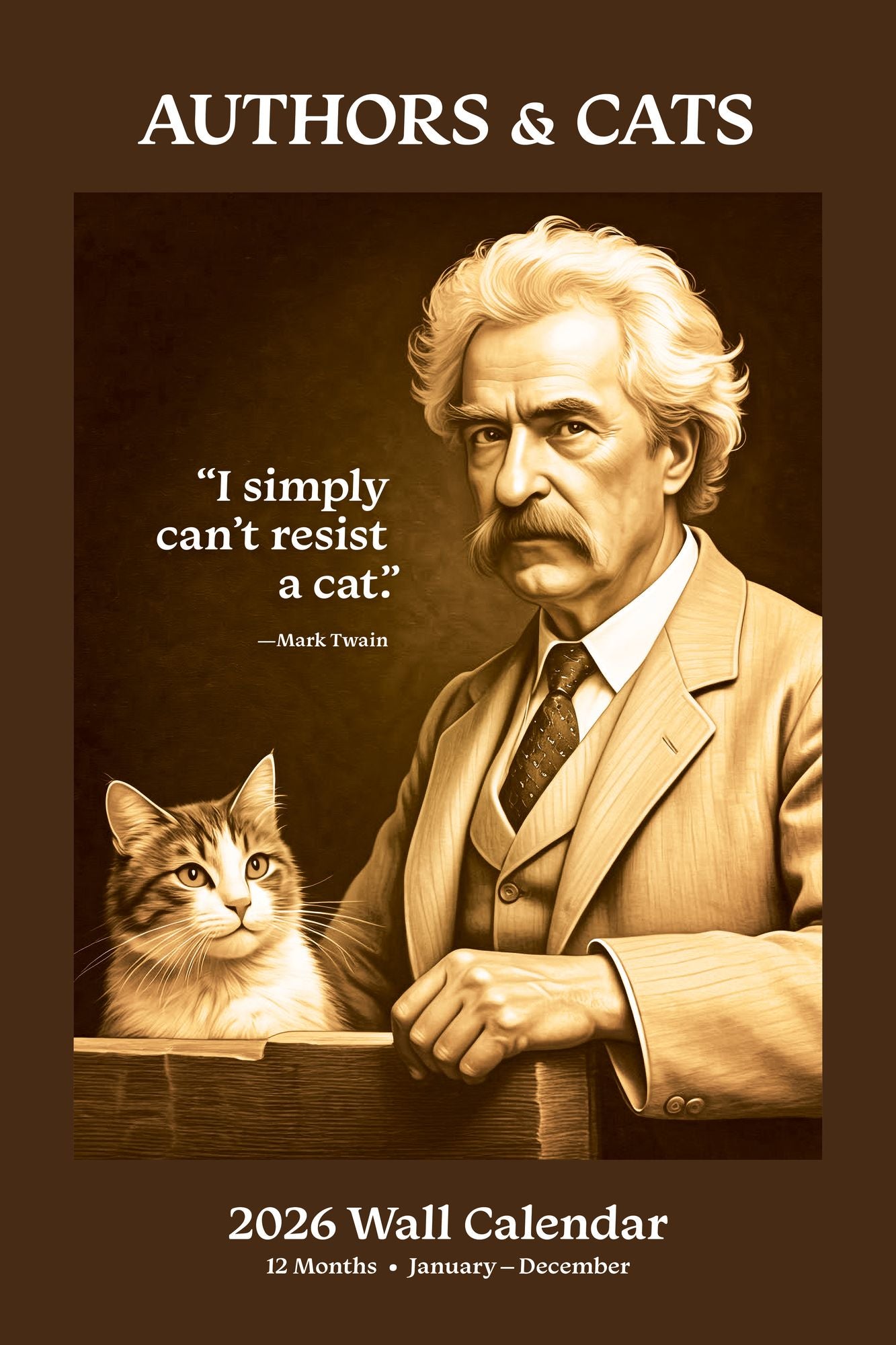 2026 AUTHORS & CATS OVERSIZED WALL CALENDAR - Exclusive