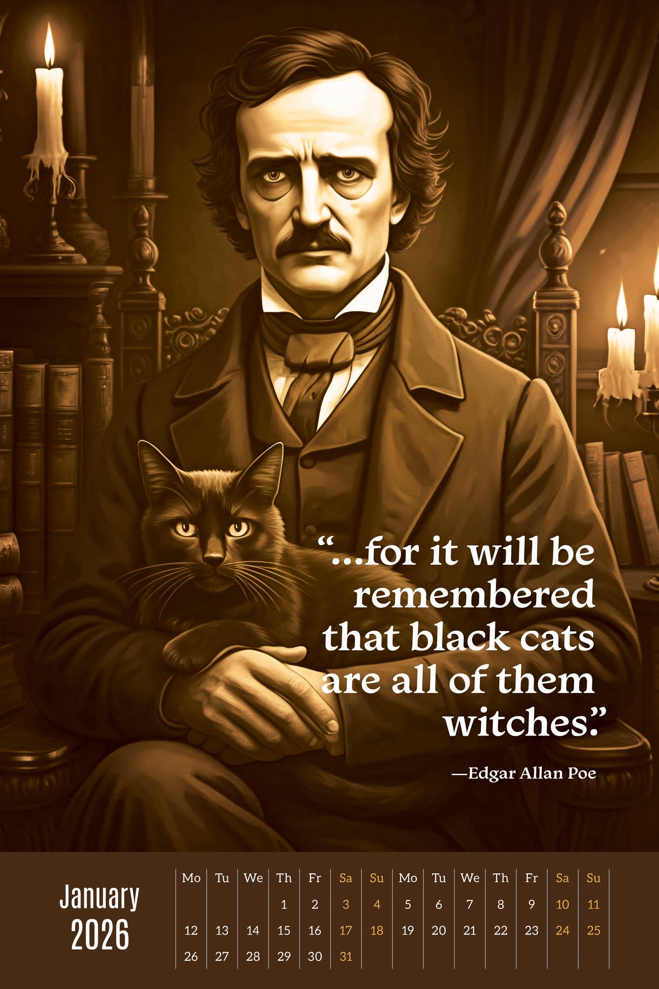 2026 AUTHORS & CATS OVERSIZED WALL CALENDAR - Exclusive