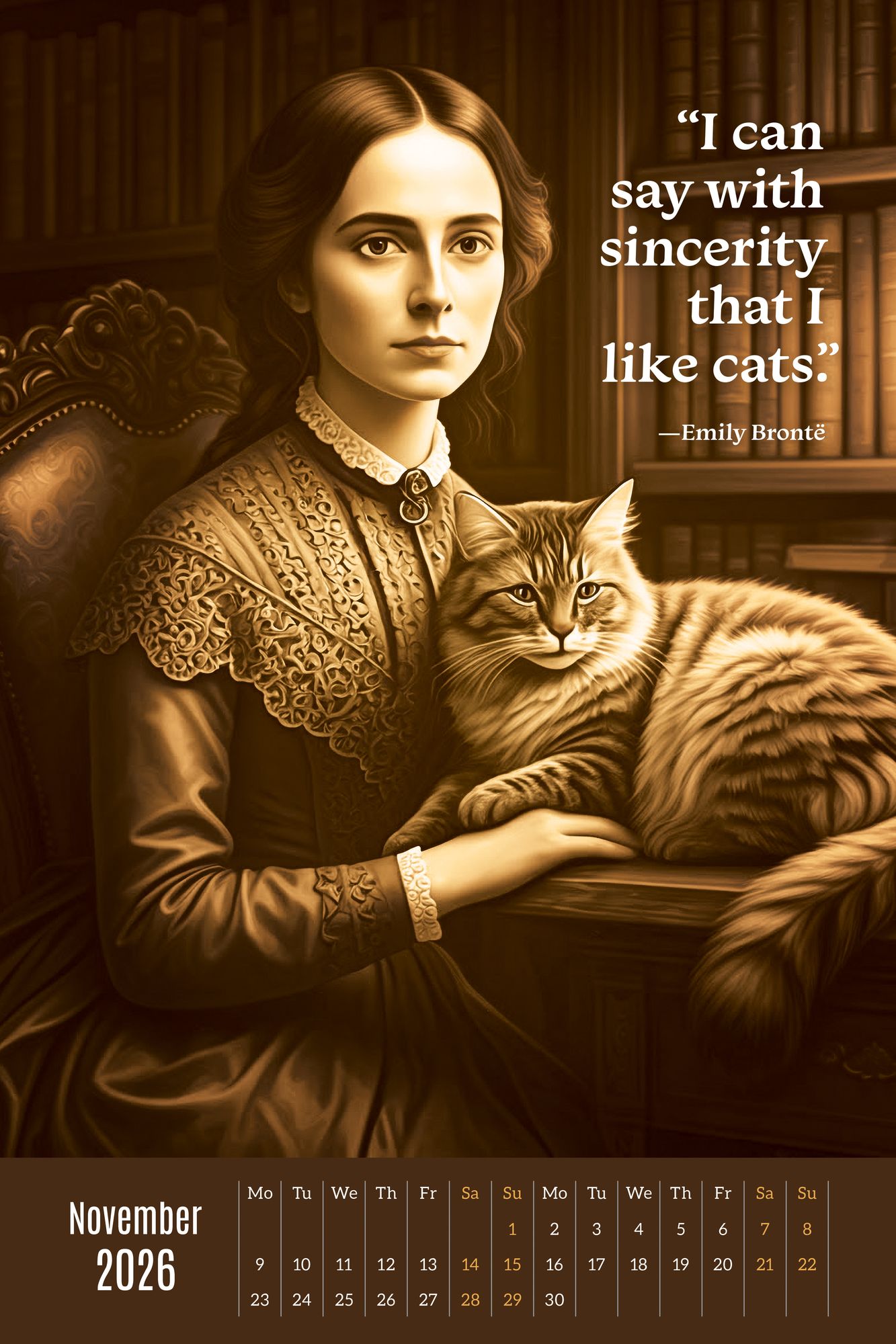 2026 AUTHORS & CATS OVERSIZED WALL CALENDAR - Exclusive