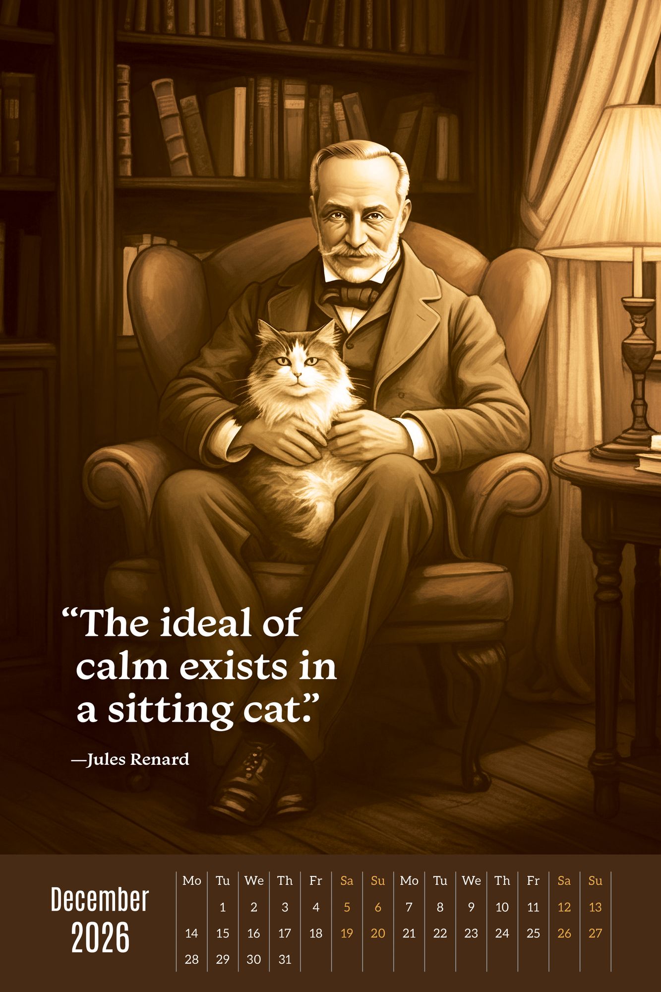 2026 AUTHORS & CATS OVERSIZED WALL CALENDAR - Exclusive