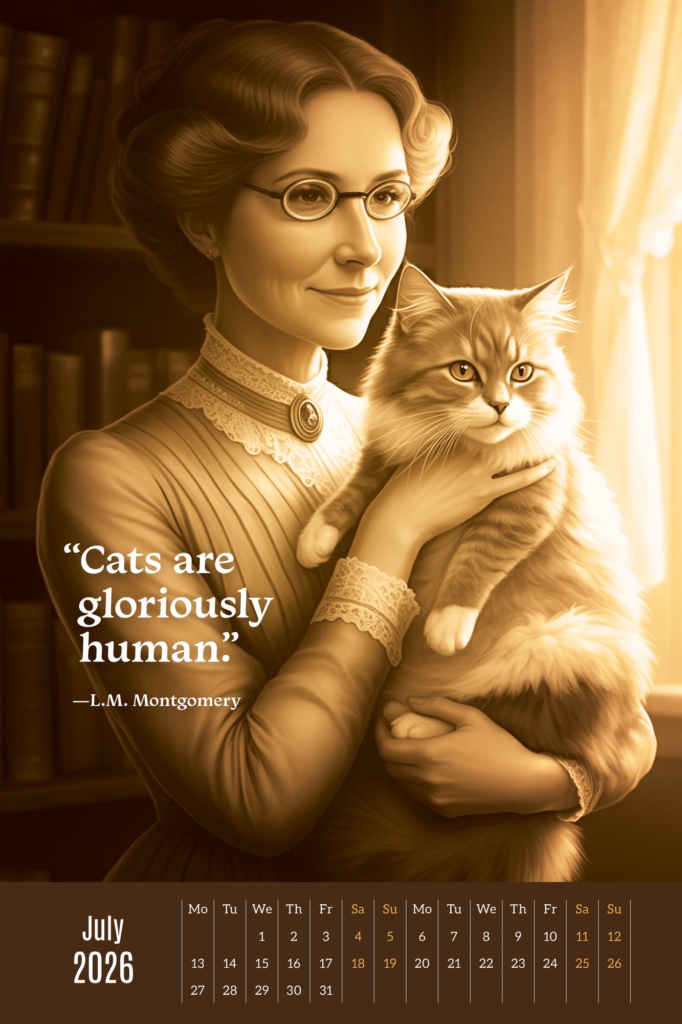 2026 AUTHORS & CATS OVERSIZED WALL CALENDAR - Exclusive