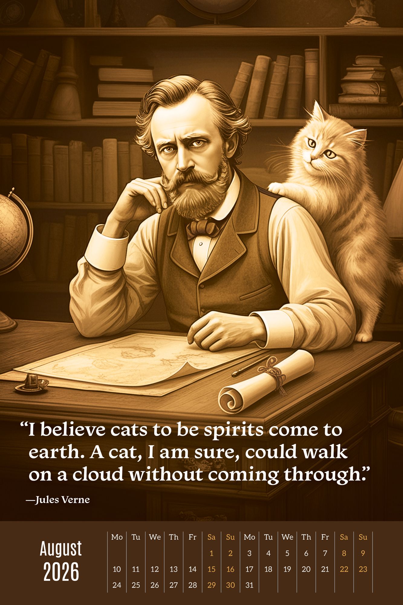 2026 AUTHORS & CATS OVERSIZED WALL CALENDAR - Exclusive