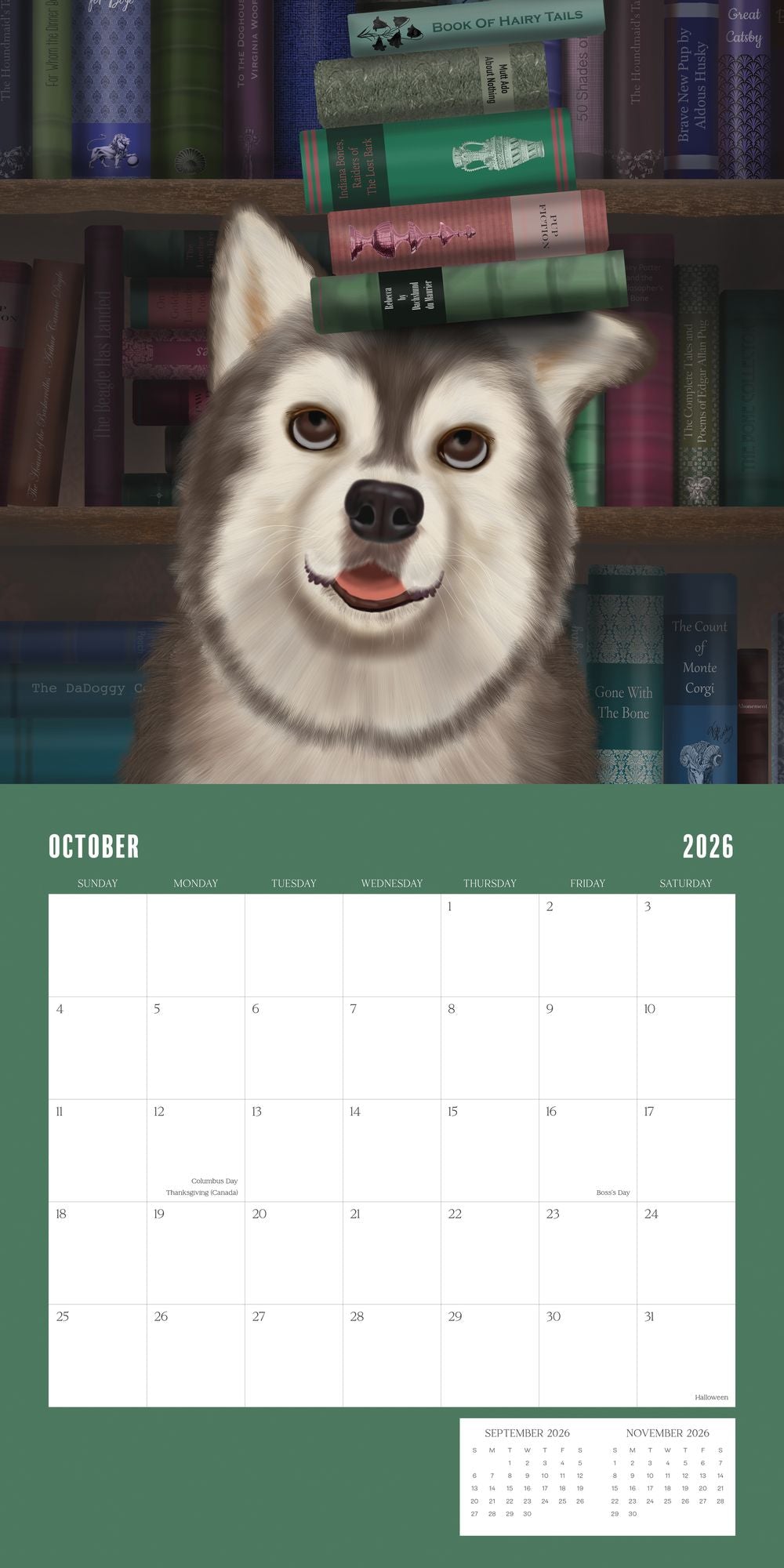 2026 DOGS & BOOKS STANDARD WALL CALENDAR - Exclusive