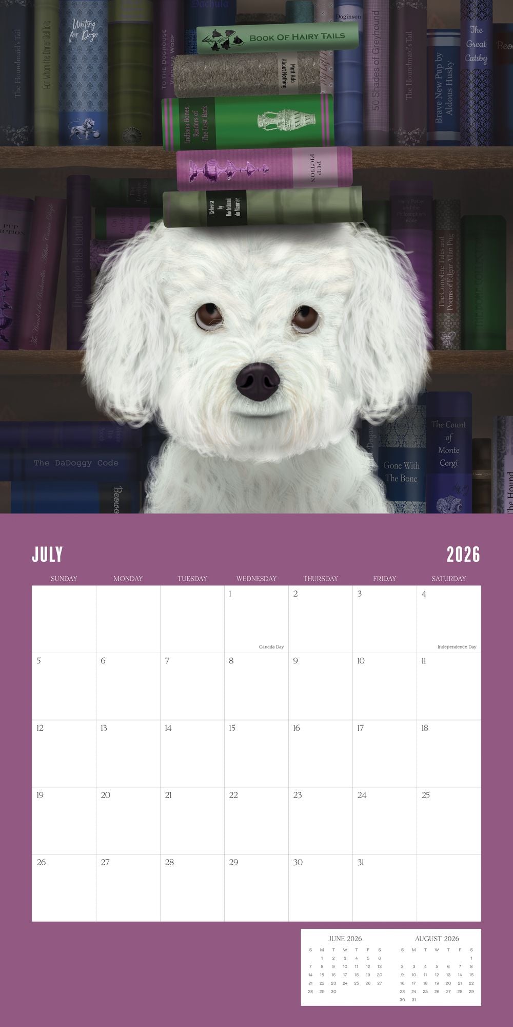 2026 DOGS & BOOKS STANDARD WALL CALENDAR - Exclusive