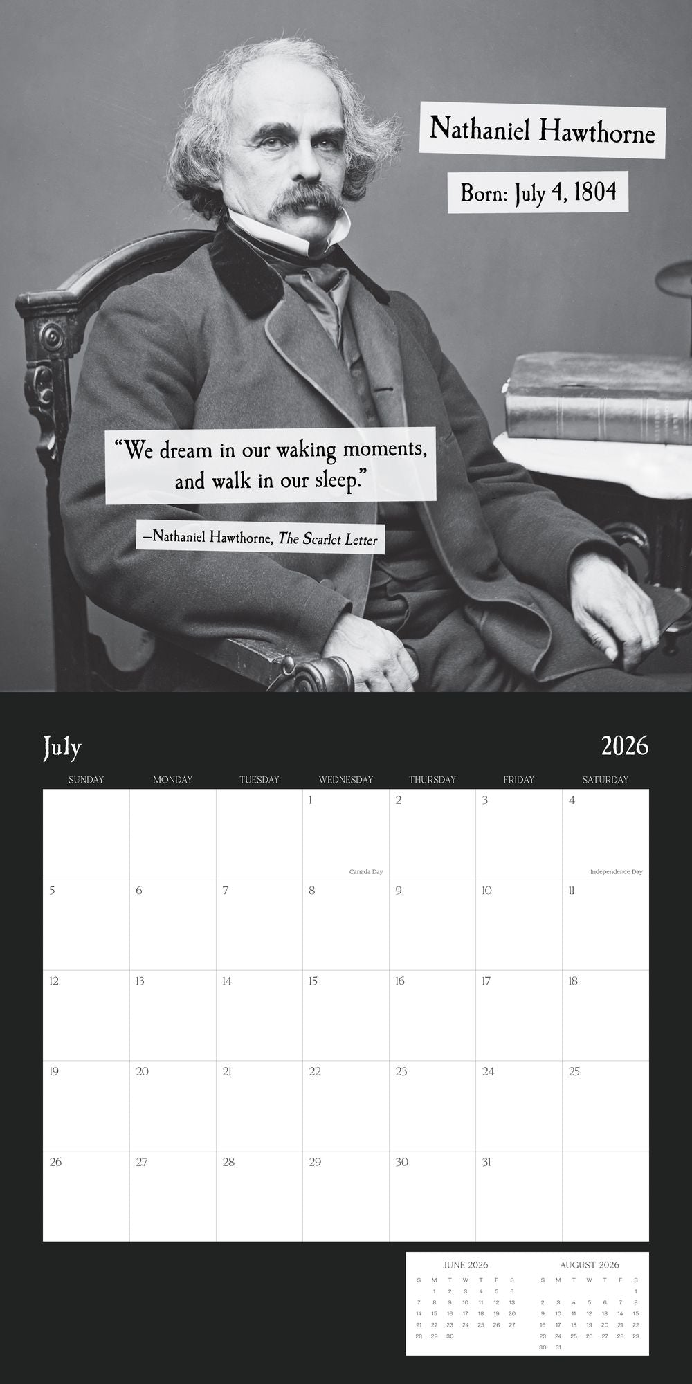 2026 AUTHORS BIRTHDAYS STANDARD WALL CALENDAR - Exclusive