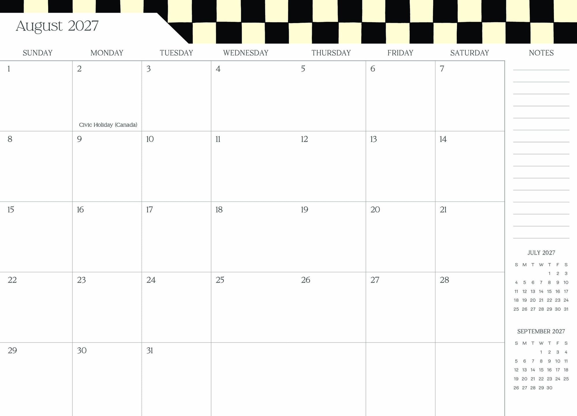 2026-2027 Super Pocket Planner Checker Cats