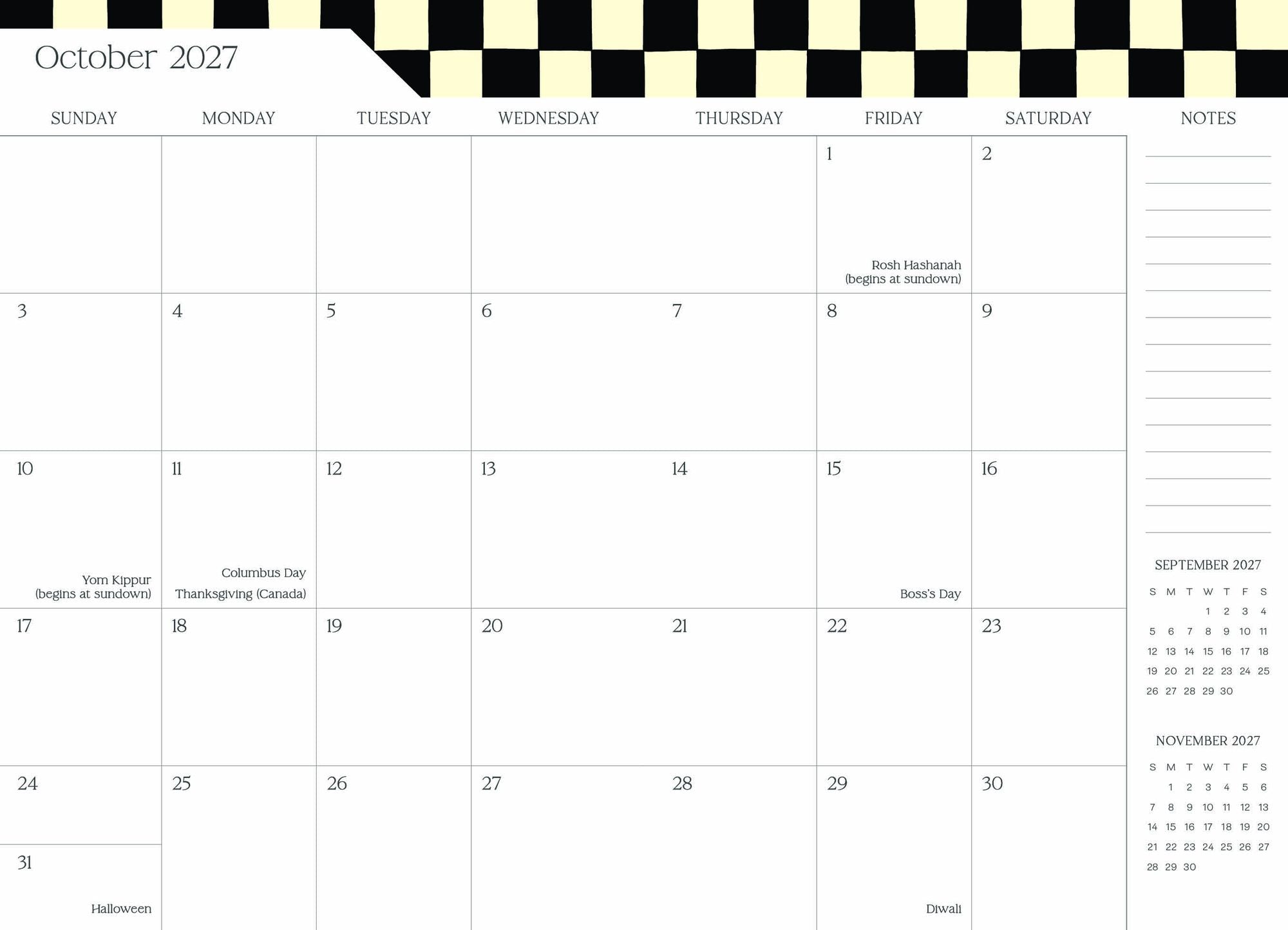 2026-2027 Super Pocket Planner Checker Cats