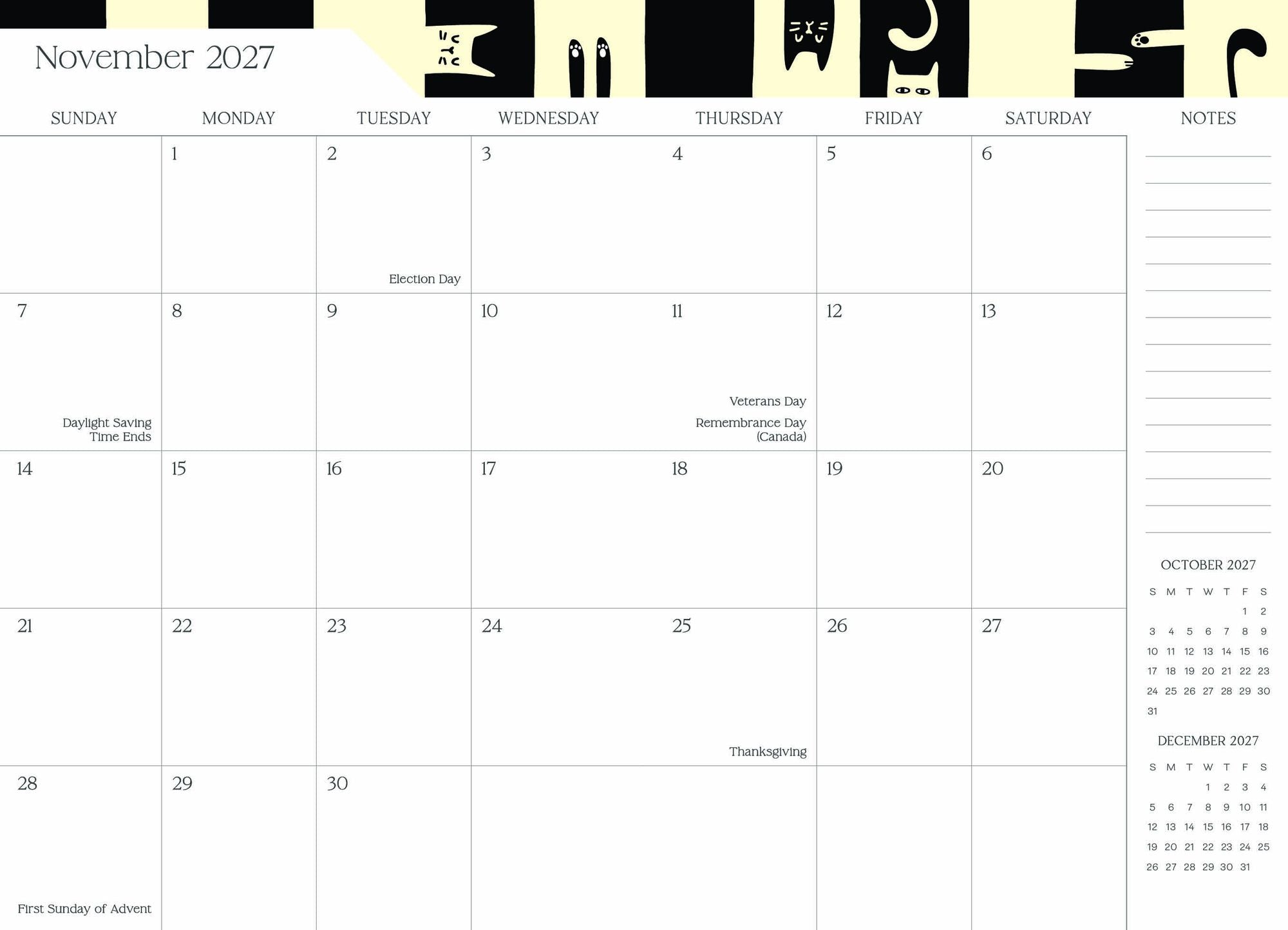 2026-2027 Super Pocket Planner Checker Cats