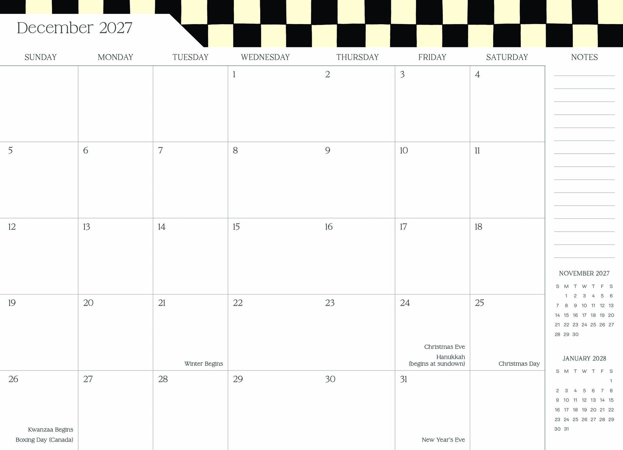 2026-2027 Super Pocket Planner Checker Cats