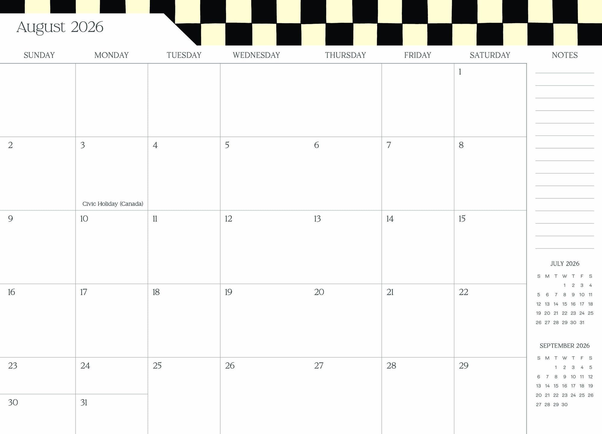 2026-2027 Super Pocket Planner Checker Cats