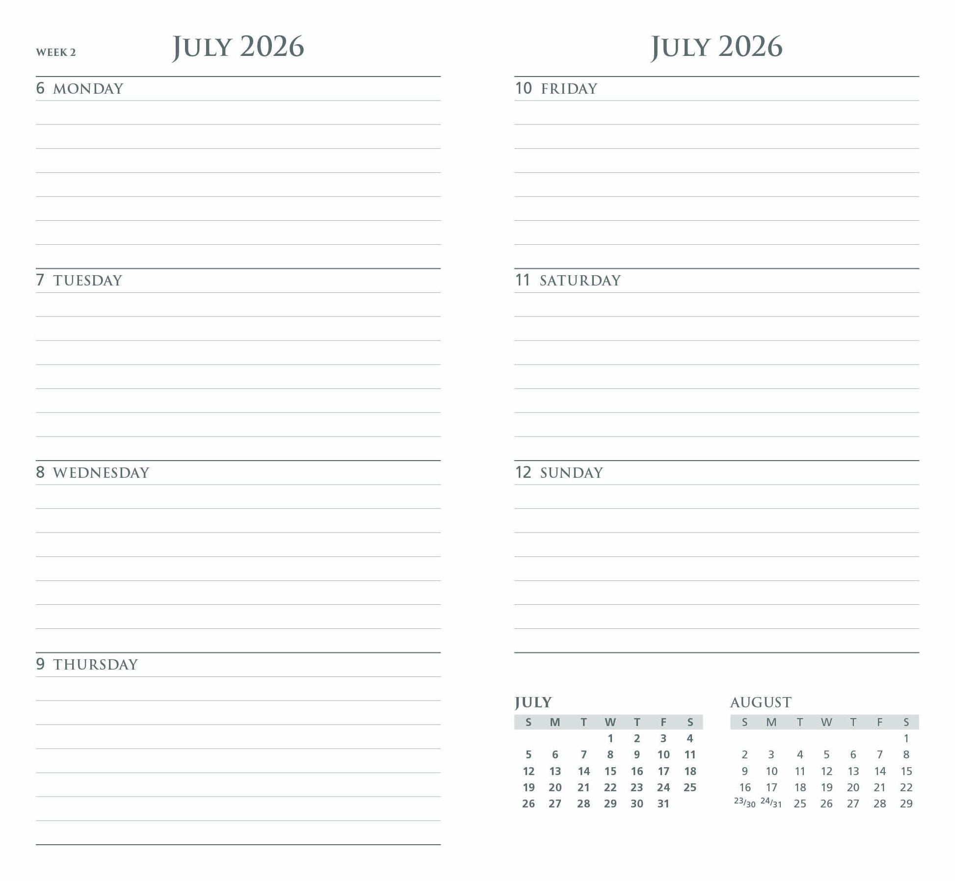2026-2027 Mini Skinny Planner Butterflies Fly