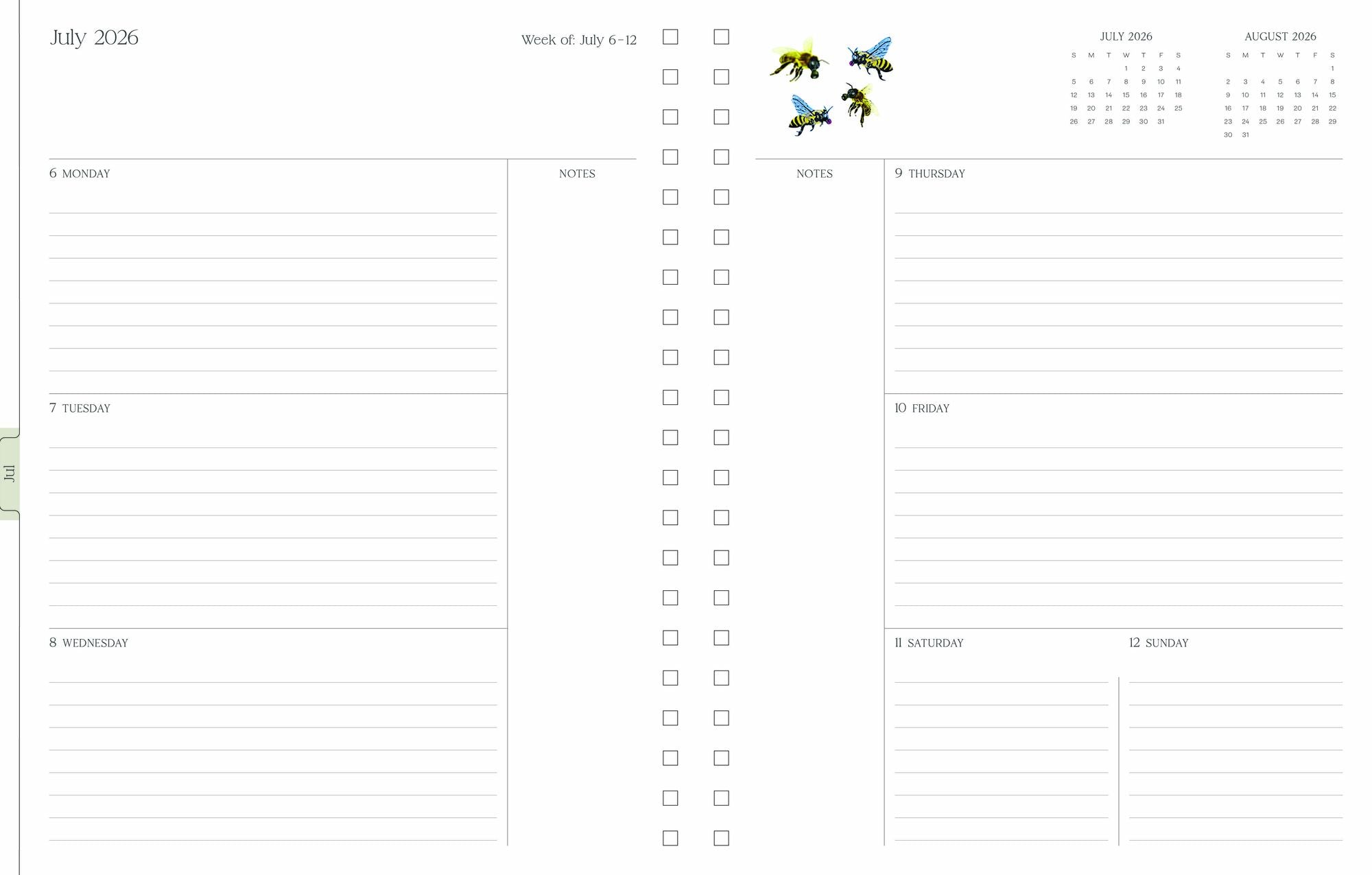 2026-2027 Ultimate Planner Sunflower Bees