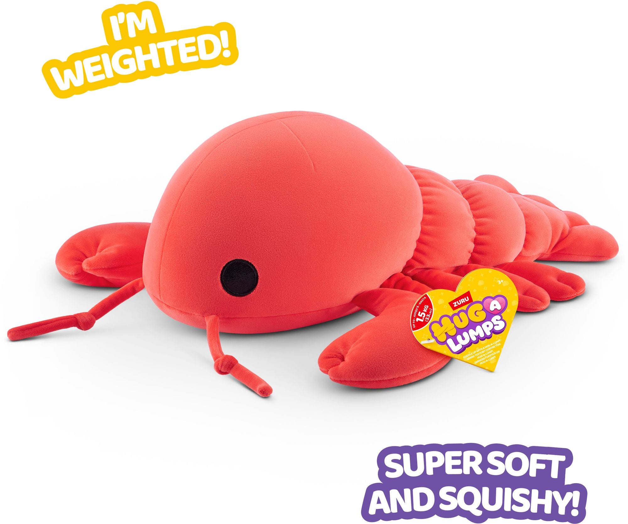 S004-HUG A LUMPS-PLUSH MEDIUM Lobster(Lenny)-SERIES 2-PLUSH-HANG TAG,5PCS/CTN