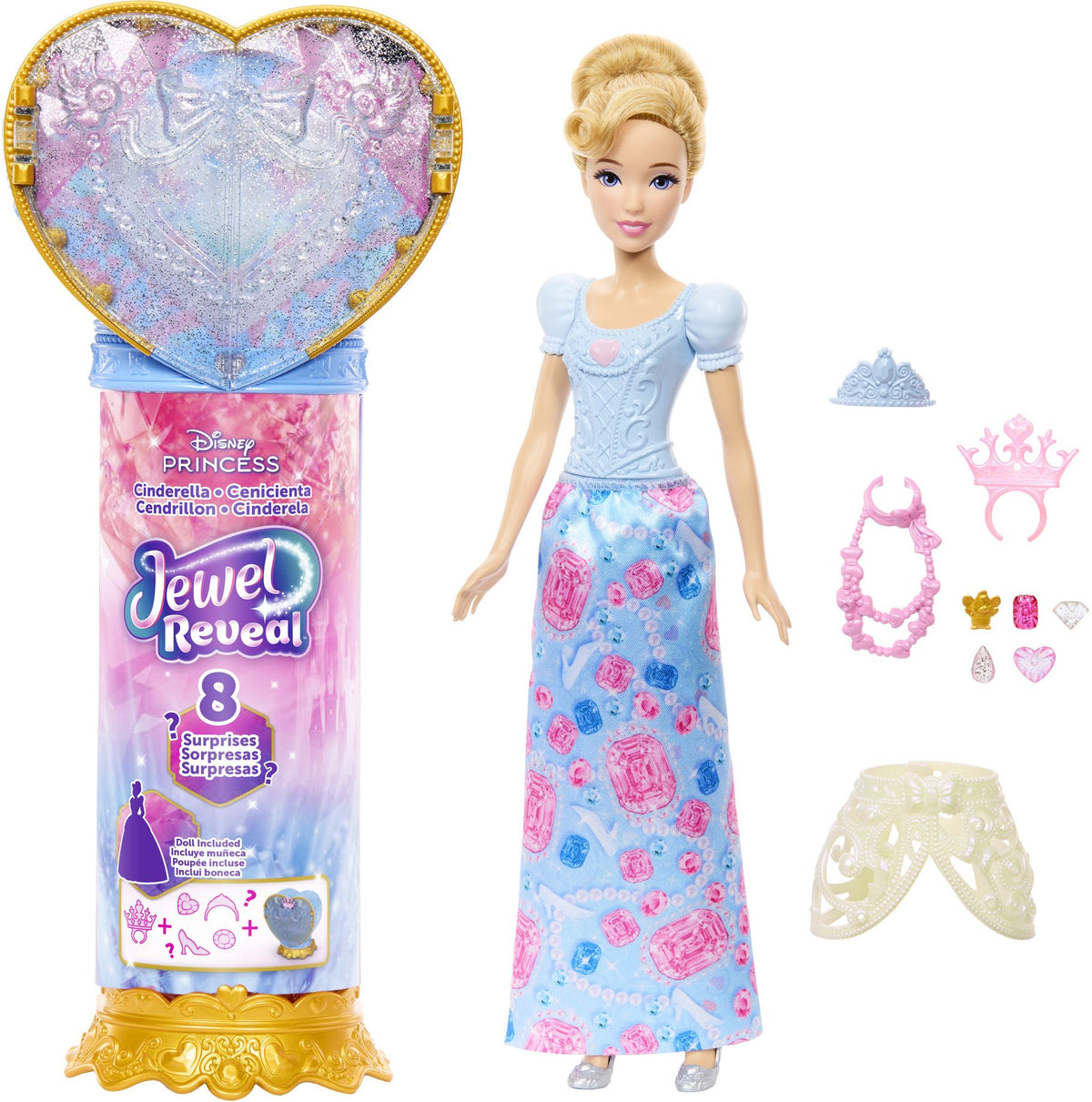 Disney Princess JEWEL REVEAL¿ Cinderella Doll JHL50