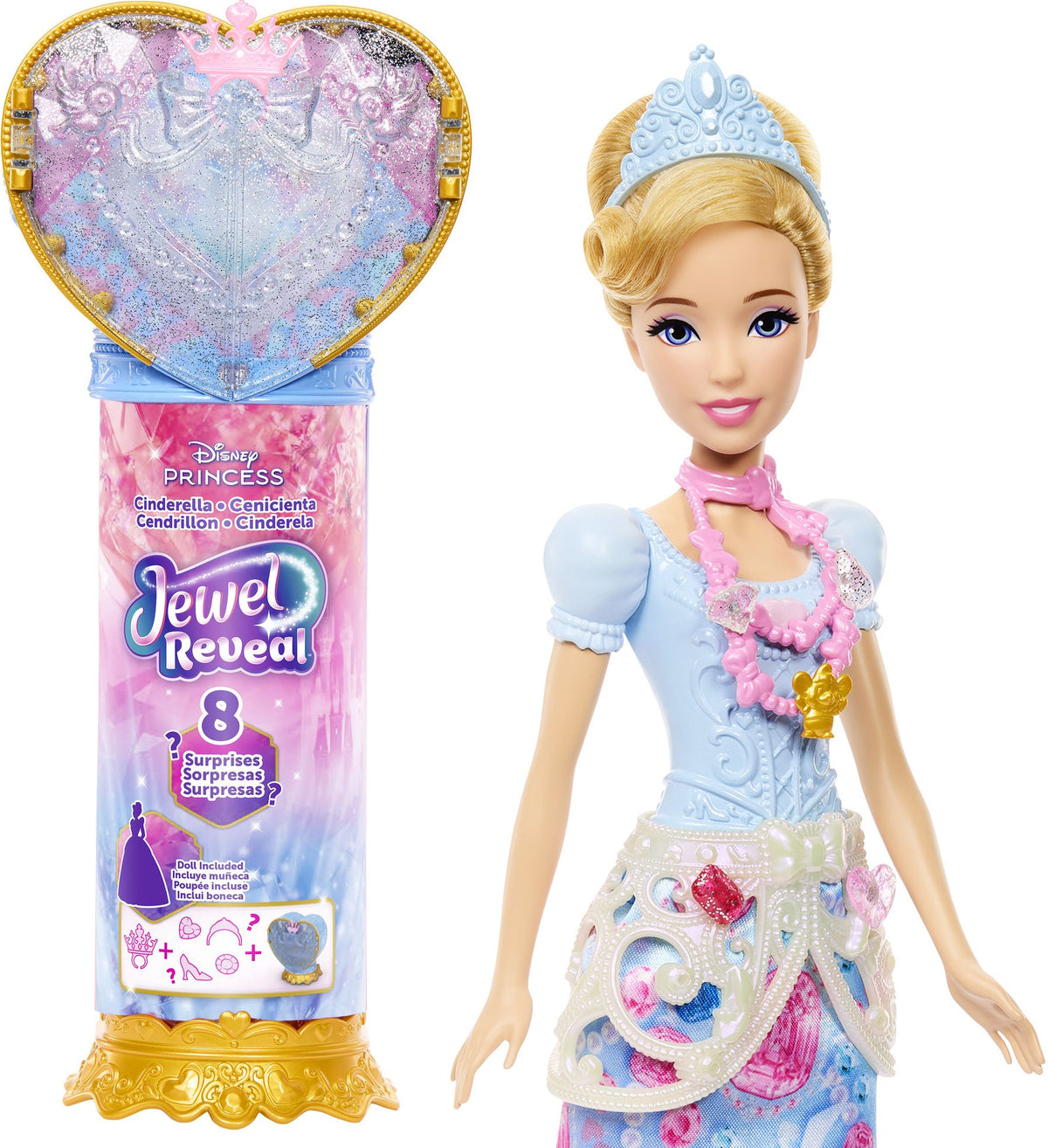Disney Princess JEWEL REVEAL¿ Cinderella Doll JHL50