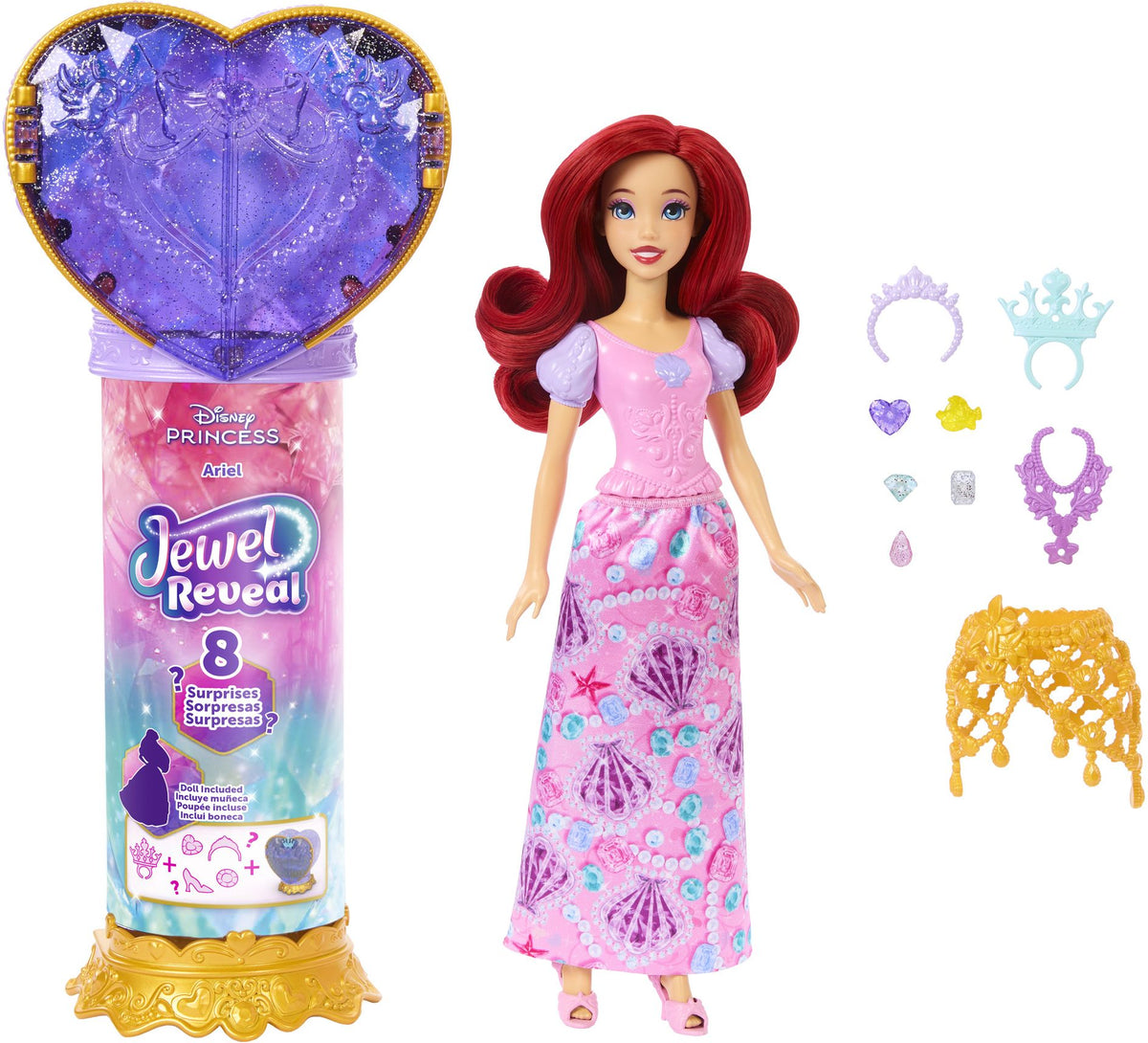 Disney Princess JEWEL REVEAL¿ Ariel Doll JHL49