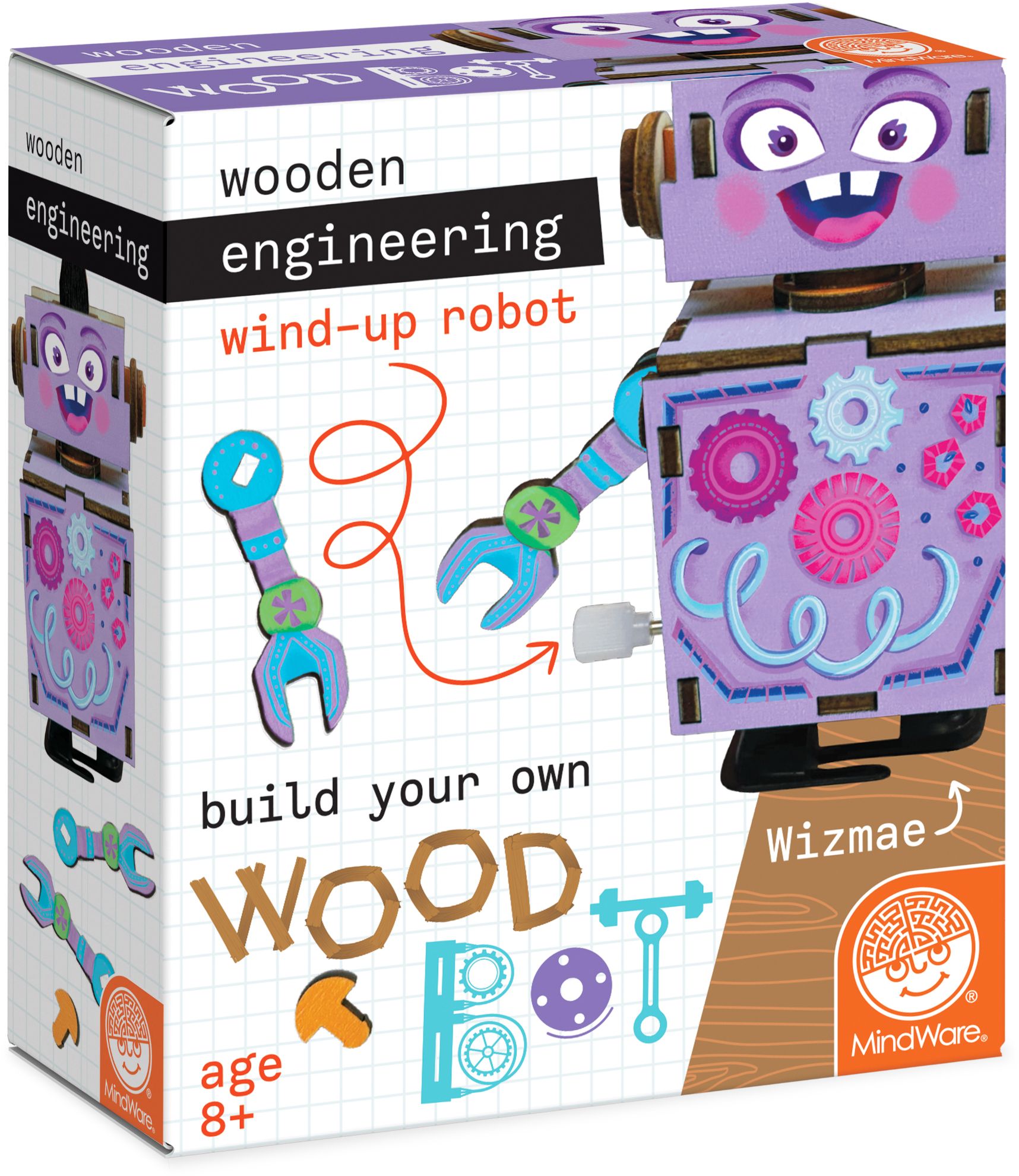 Wooden Engineering Robot Purple