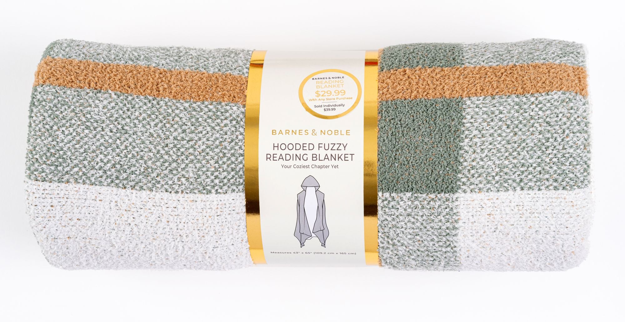 Plaid Fuzzy Reading Poncho - Adult