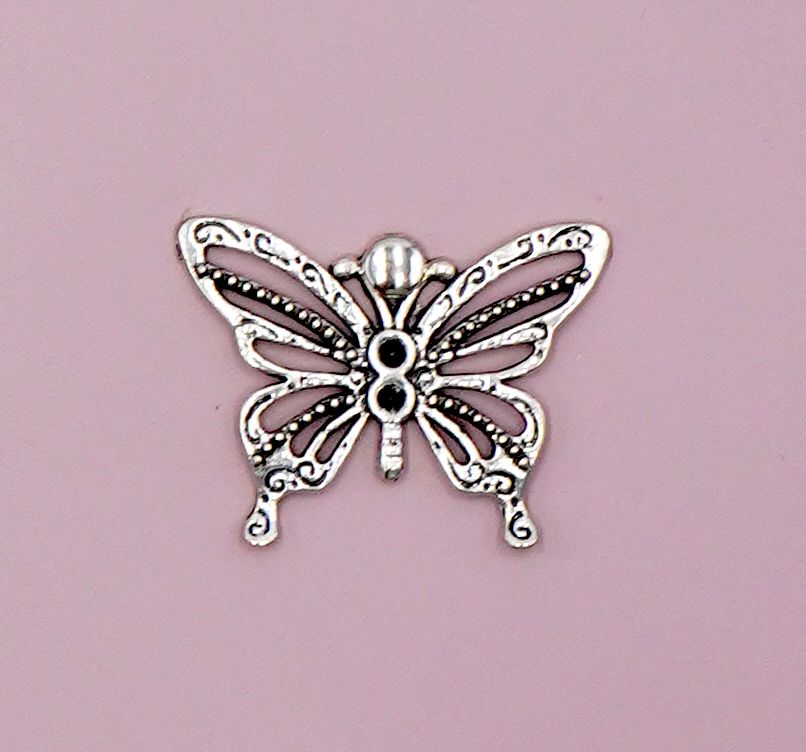 Mauve Butterfly Charm Leather Journal