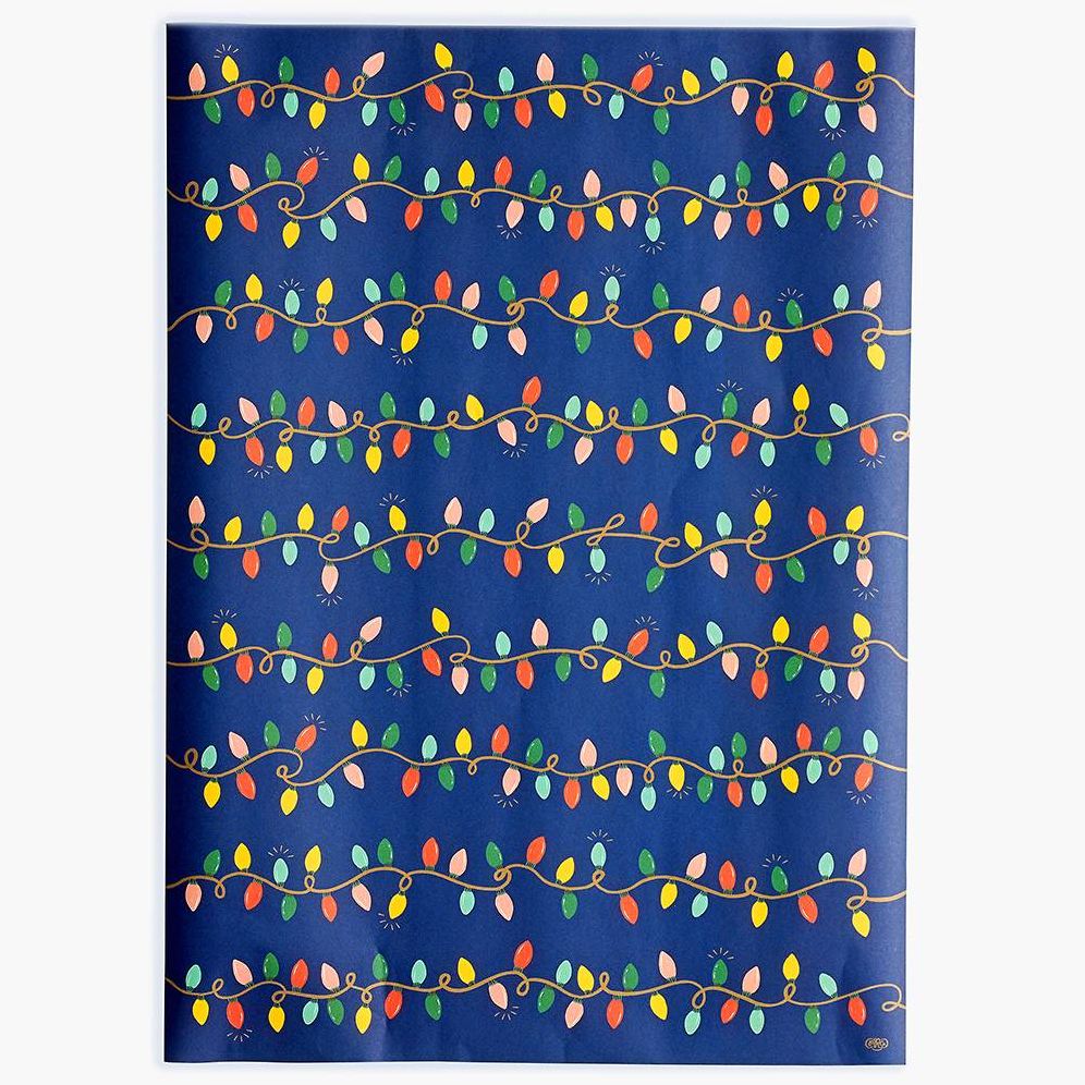 Holiday String Lights Wrapping Paper