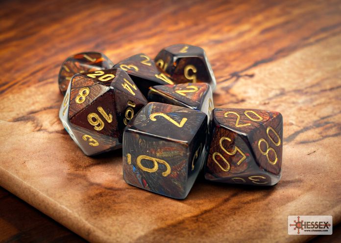 ScarabT Polyhedral Blue BloodT/gold 7-Die Set