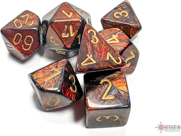 ScarabT Polyhedral Blue BloodT/gold 7-Die Set