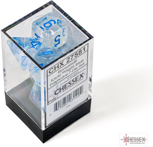 Borealis Polyhedral Icicle/light blue Luminary 7-Die Set