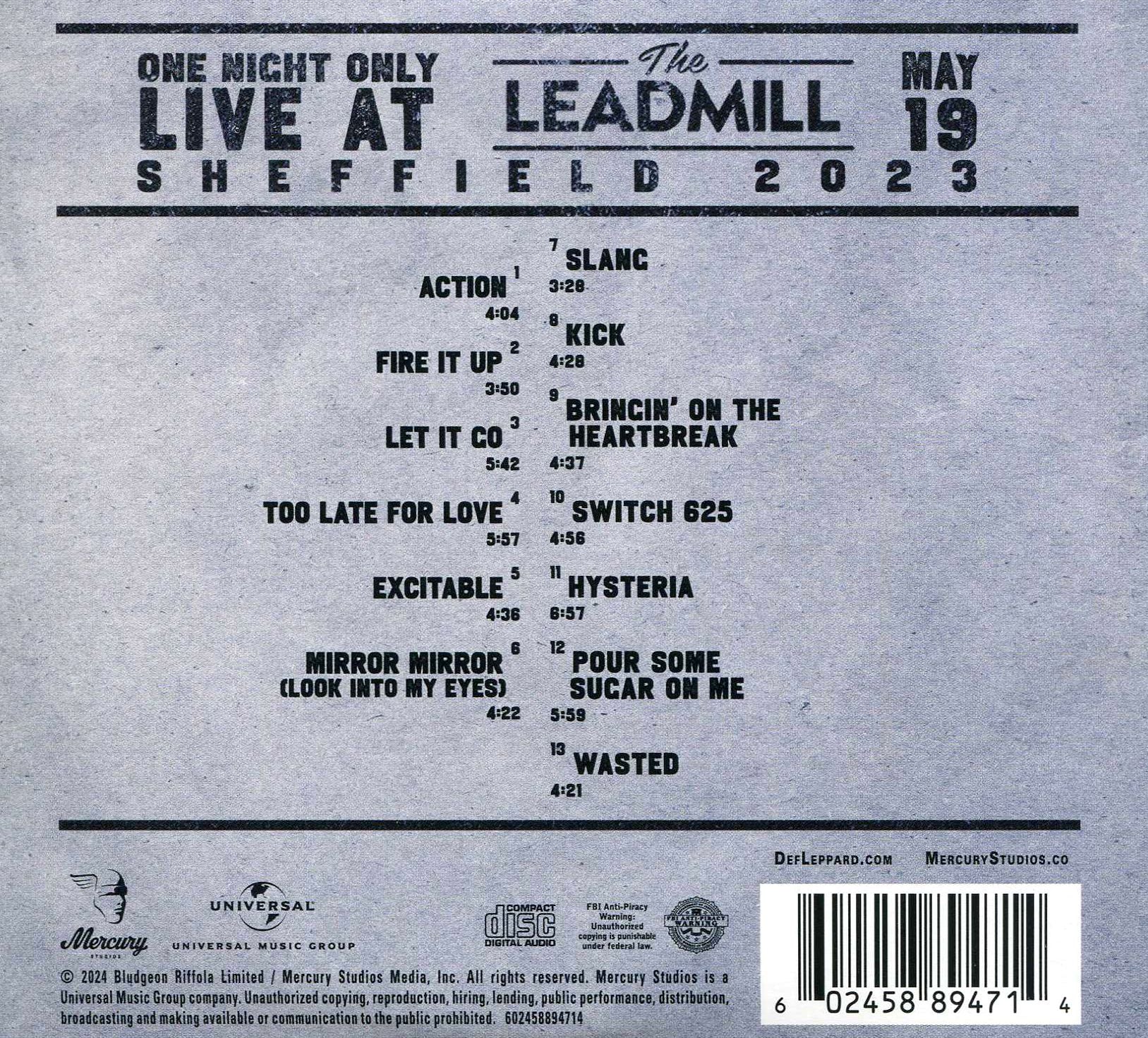 One Night Only: Live at the Leadmill, Sheffield May 19, 2023