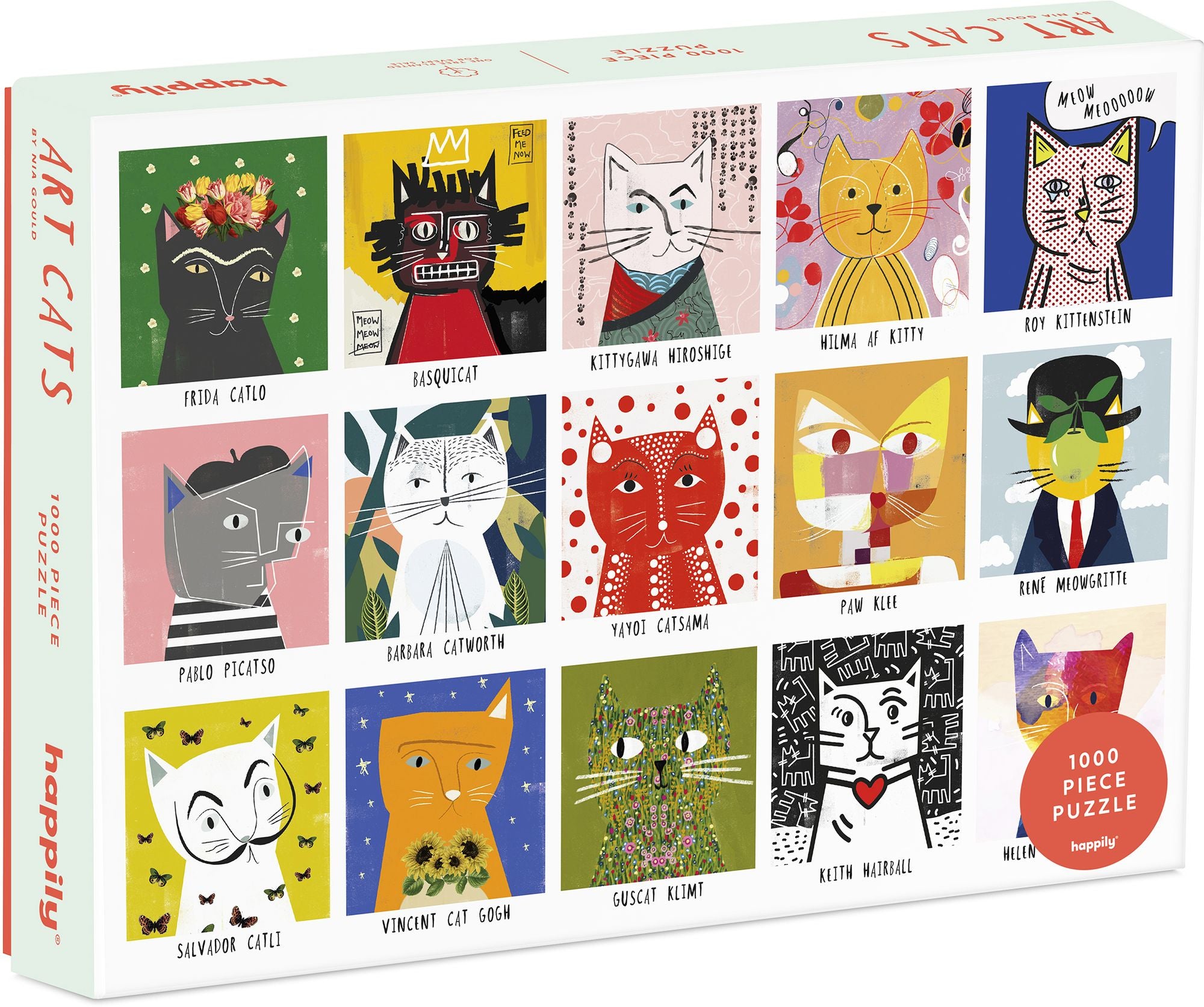 Art Cats 1000 Piece Puzzle by Nia Gould