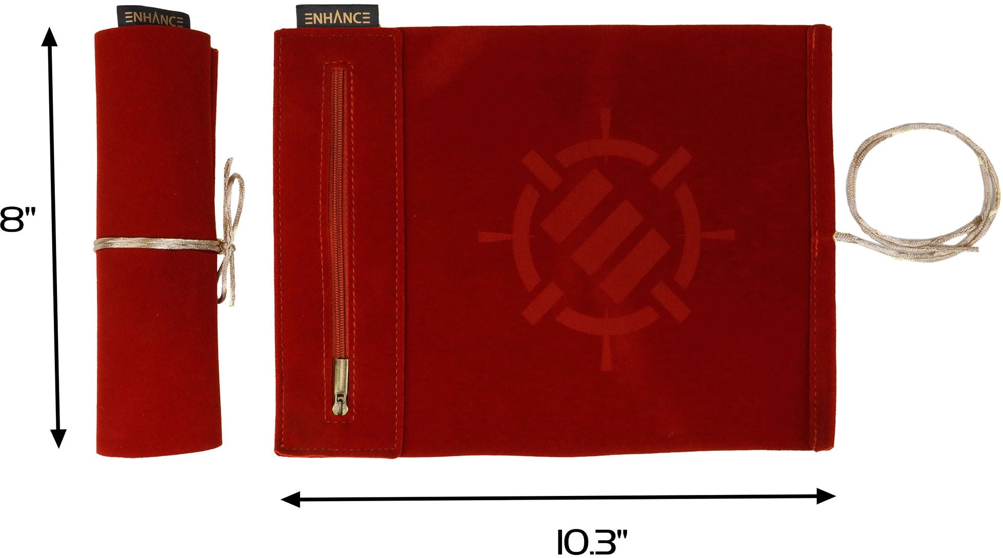 ROLL ON A SCROLL ACRYLIC DICE SET & CASE RED