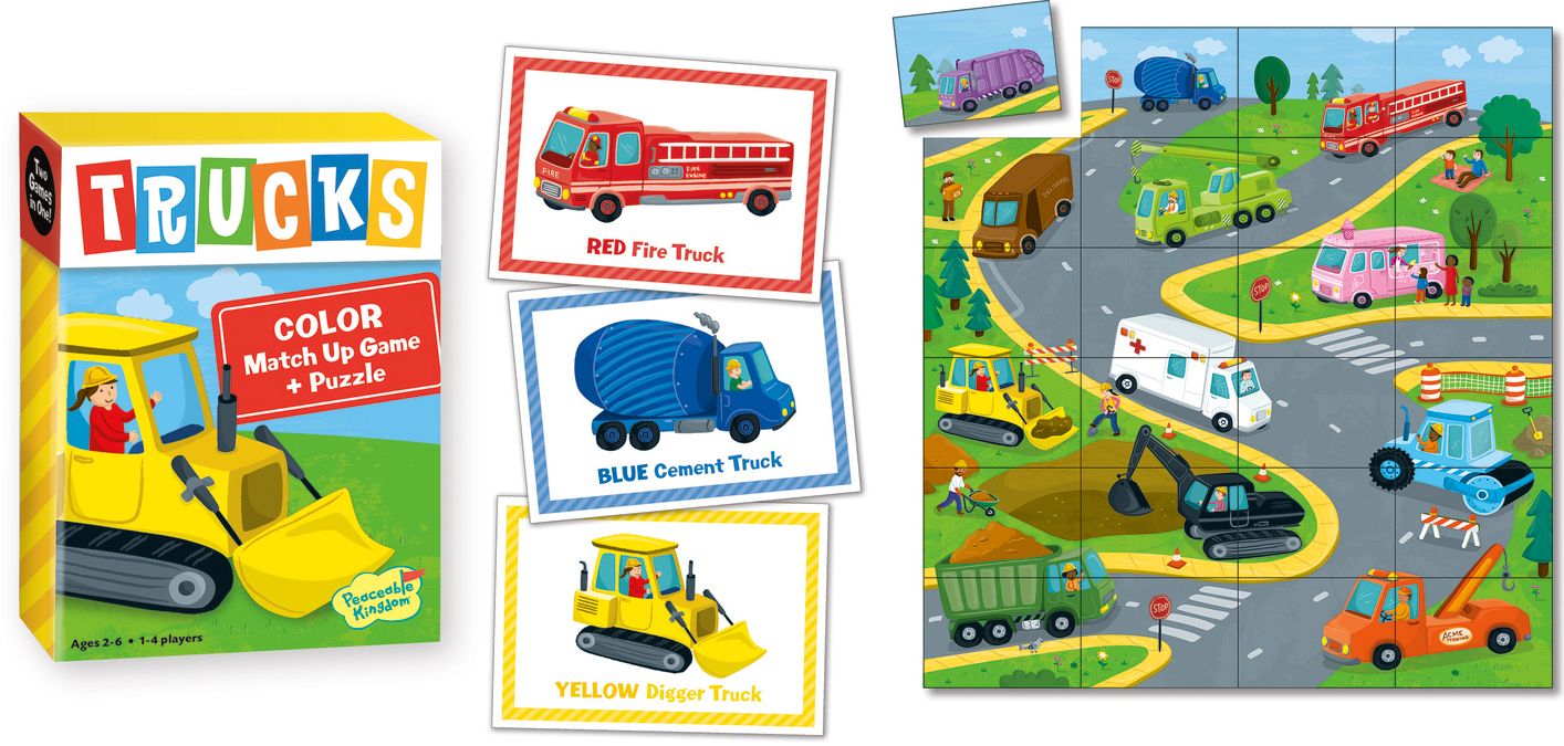 Trucks Match Up Game + Puzzle by Peaceable Kingdom