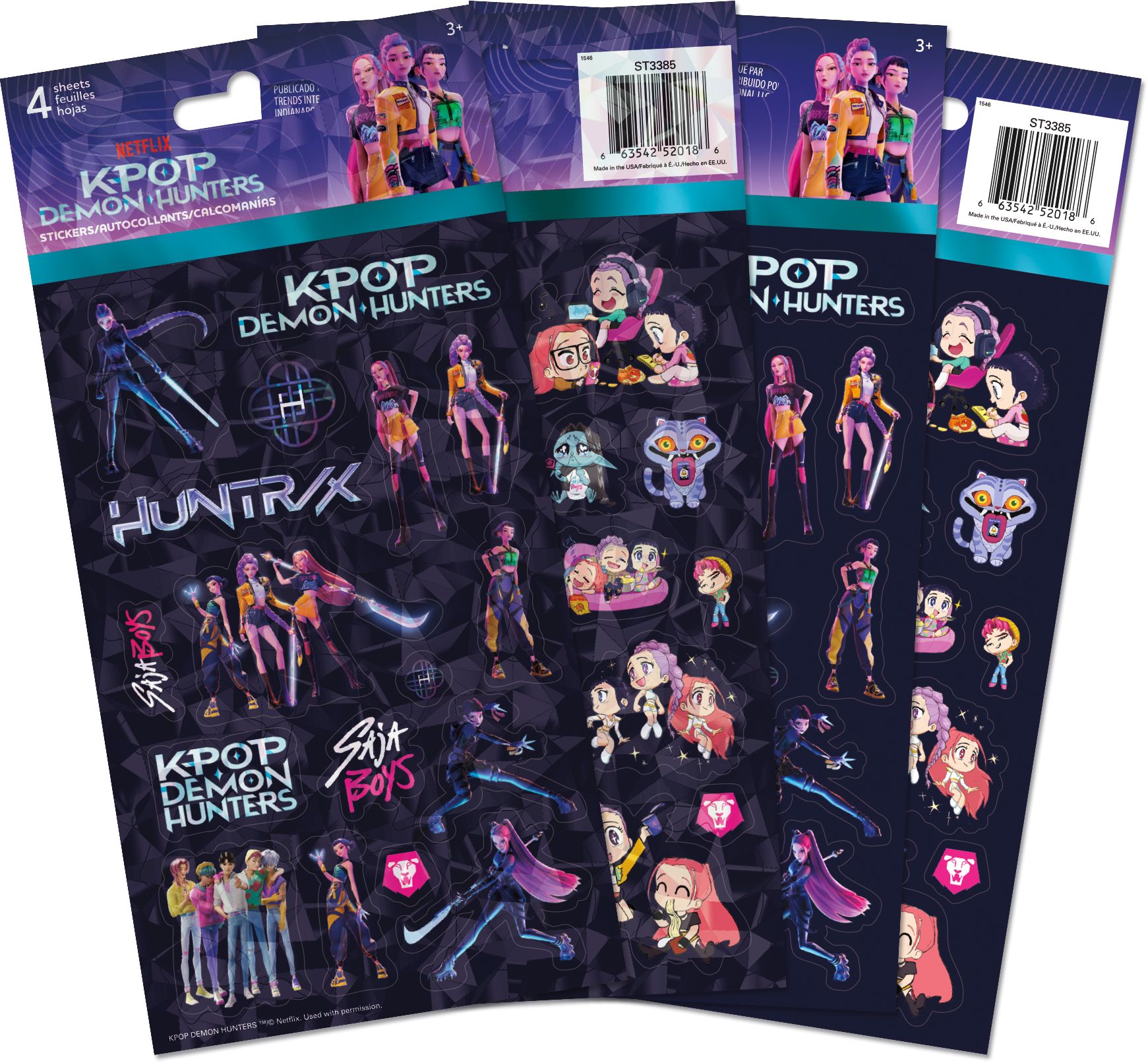 Kpop Demon Hunters 4 Sheet Stickers