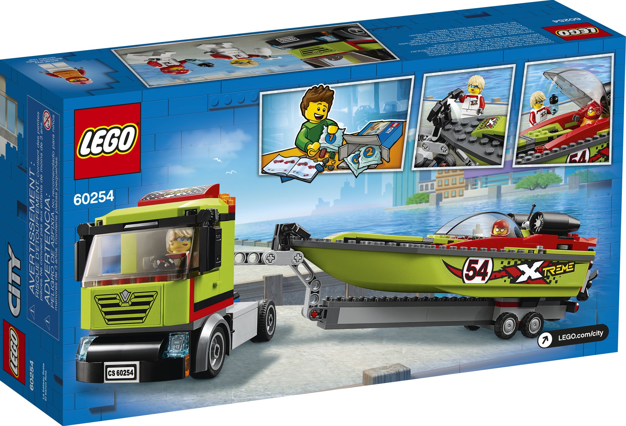 LEGO City Great Vehicles Race Boat Transporter 60254